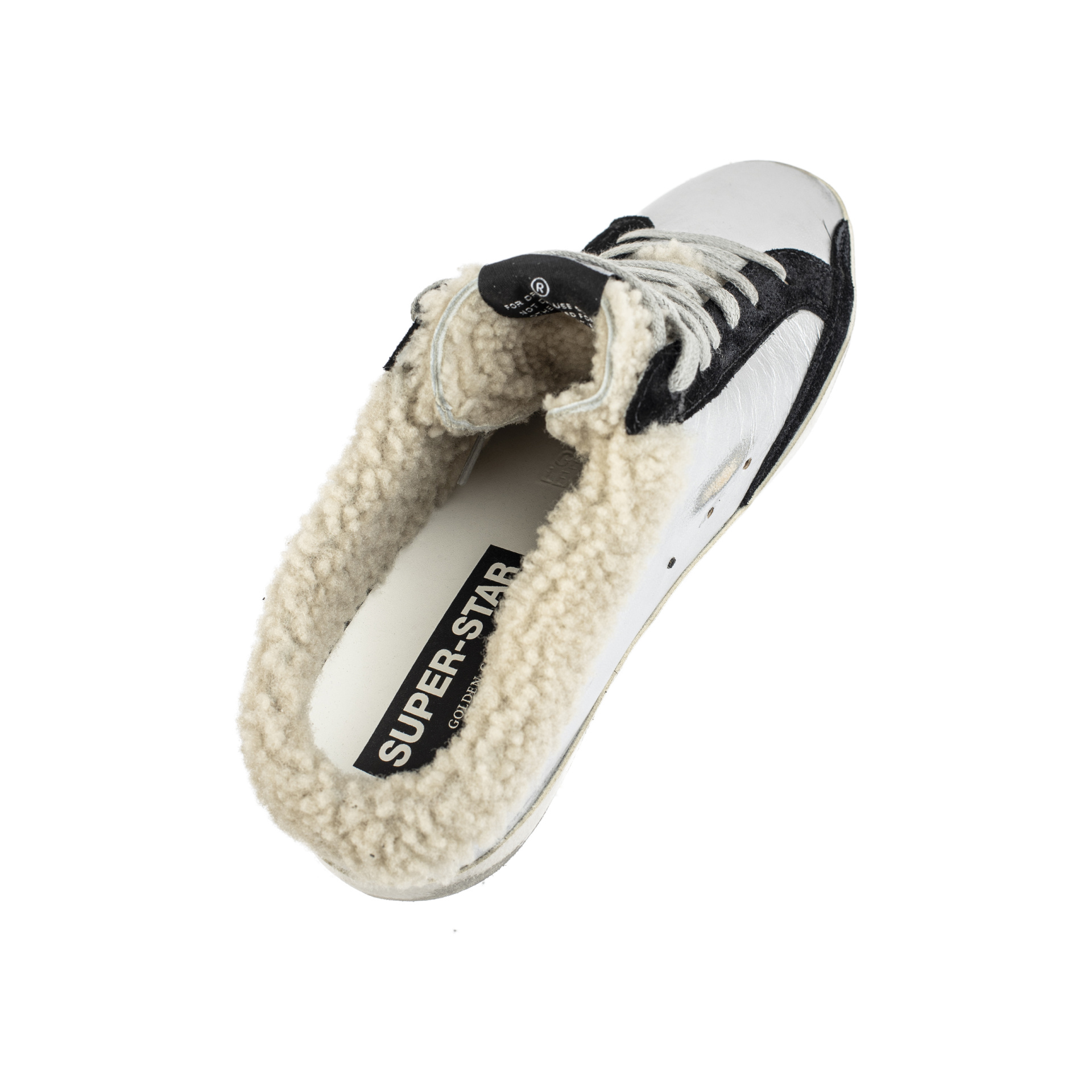 Golden Goose Sabots in silver laminated leather