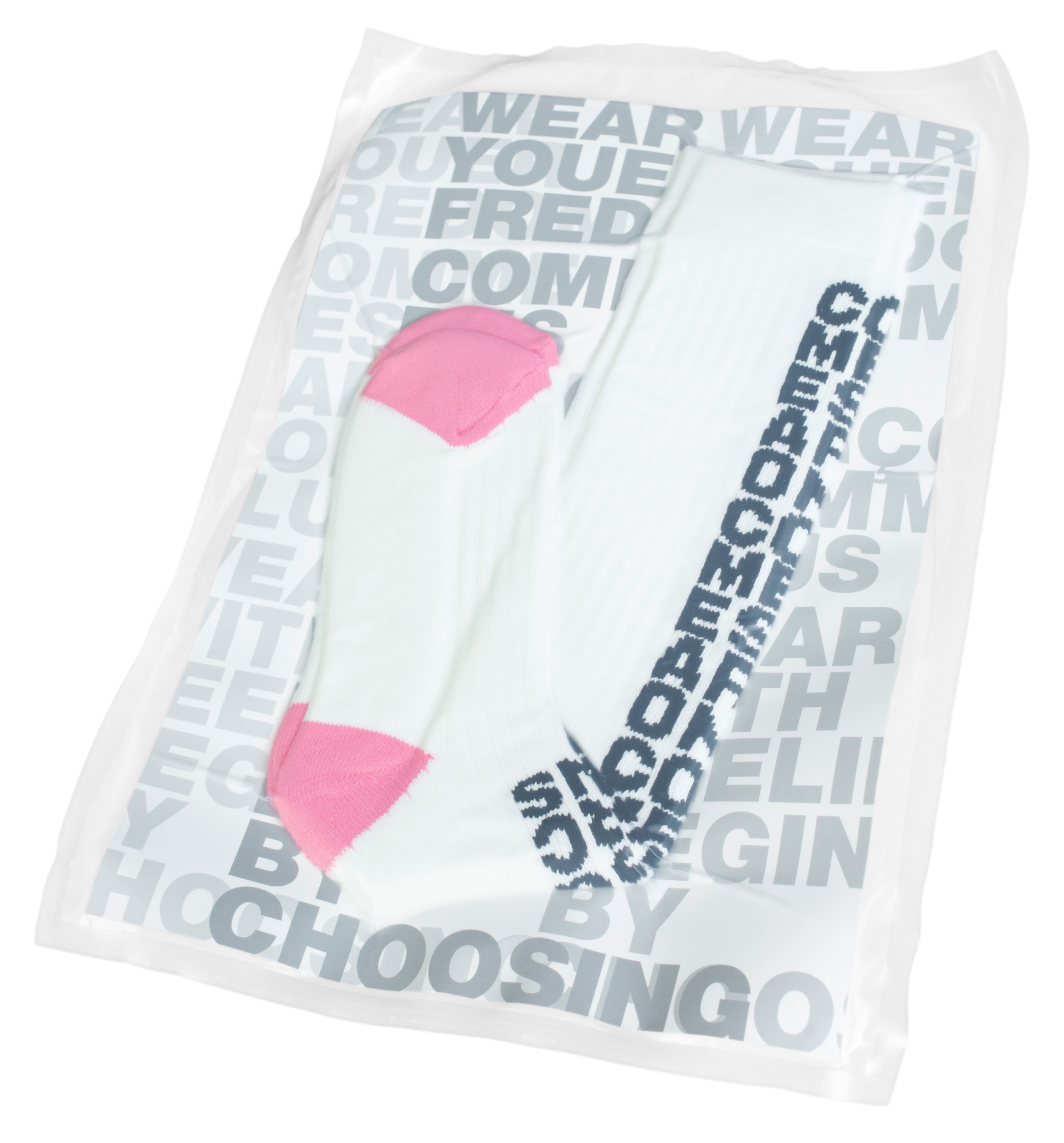 Comme des Garcons White logo socks