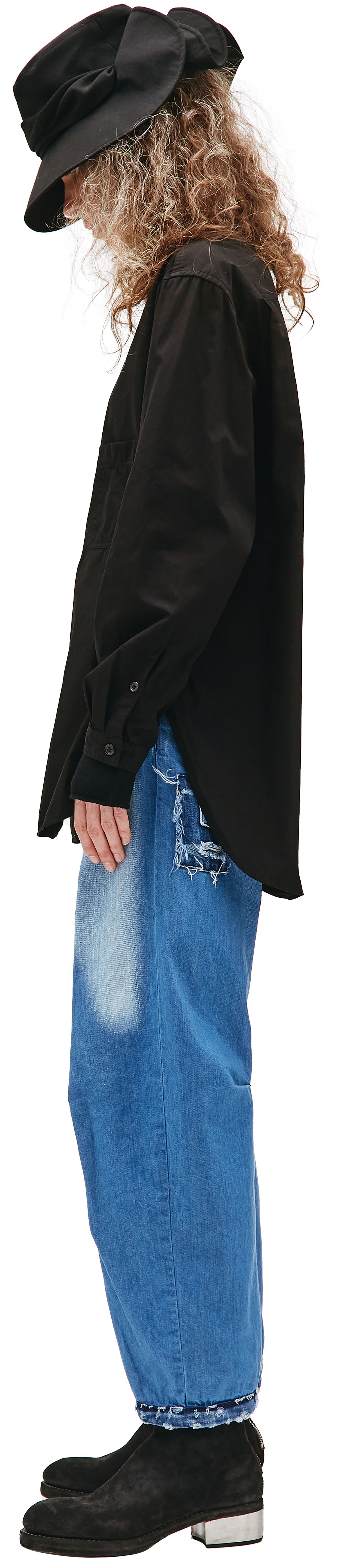 Yohji Yamamoto Black Cotton Shirt With Pocket
