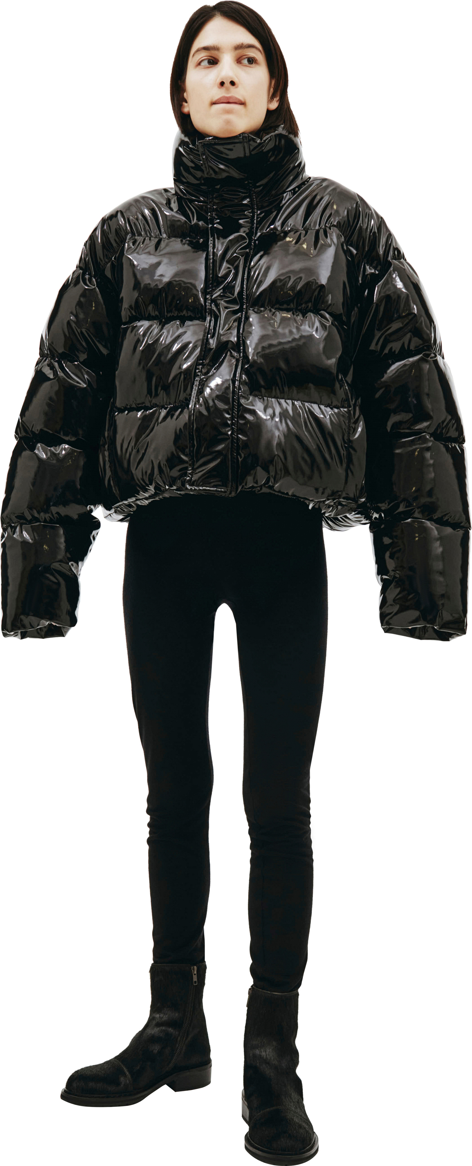 Balenciaga Black Cropped Puffer