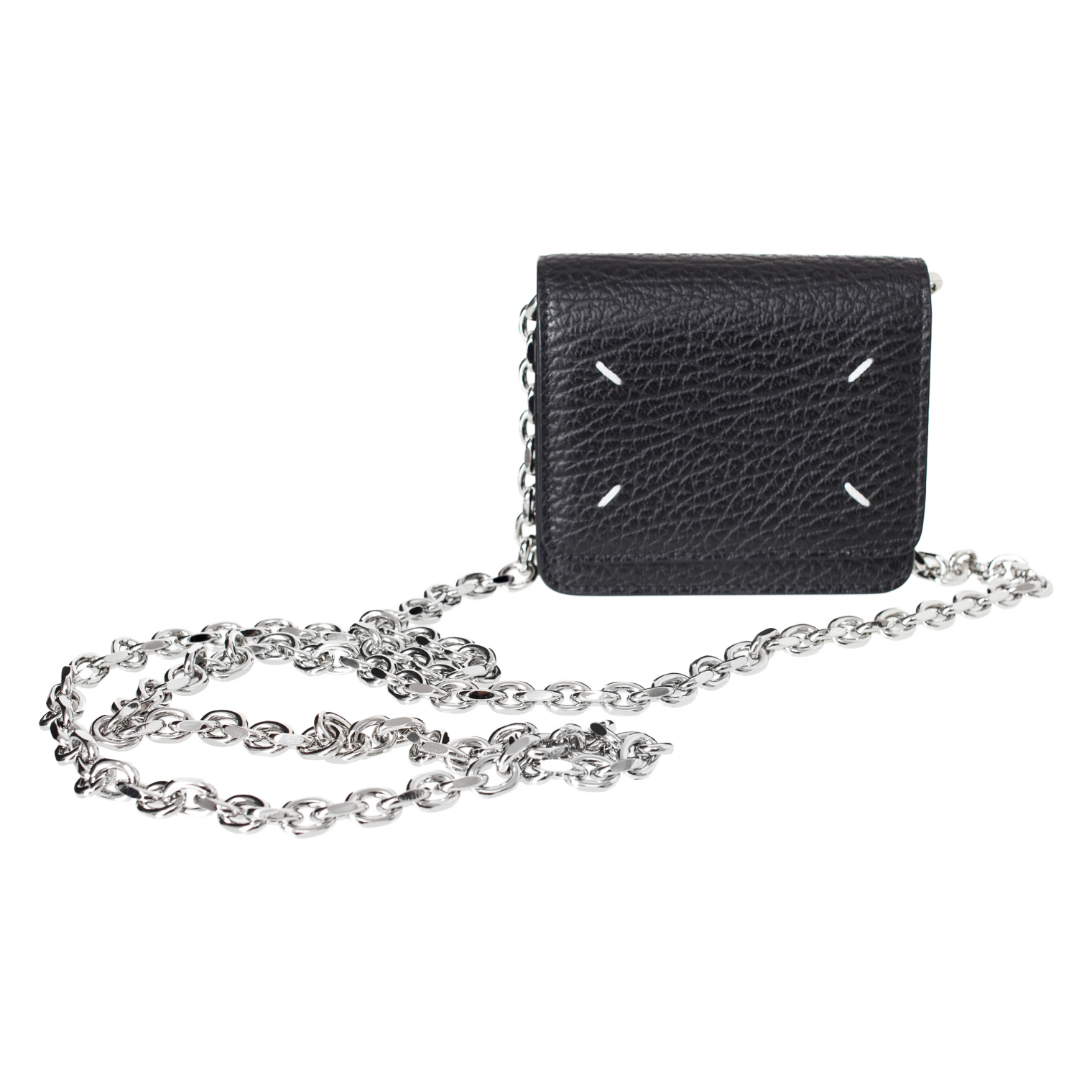 Maison Margiela Leather micro wallet on chain