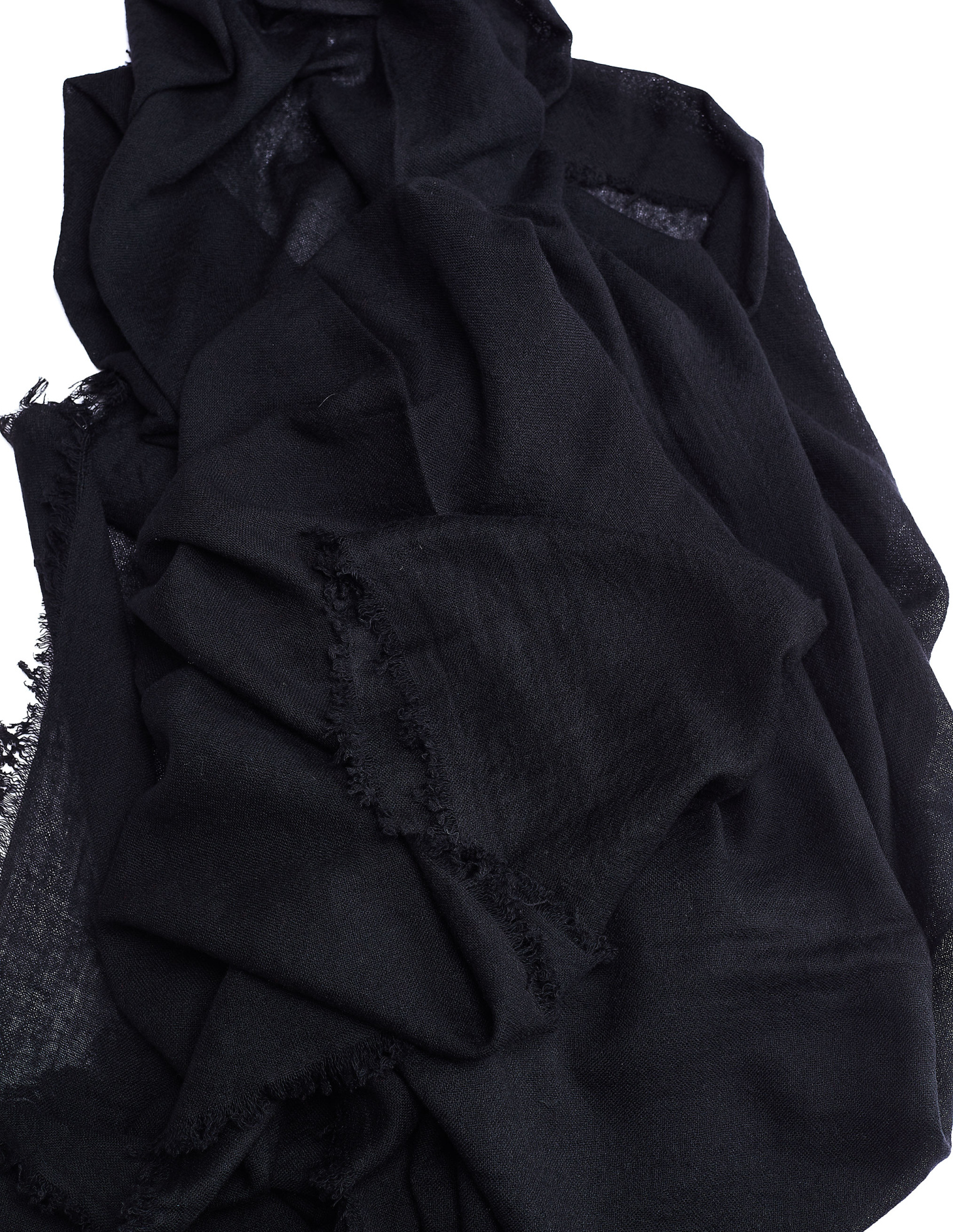 Ann Demeulemeester Черный шарф из тонкого кашемира