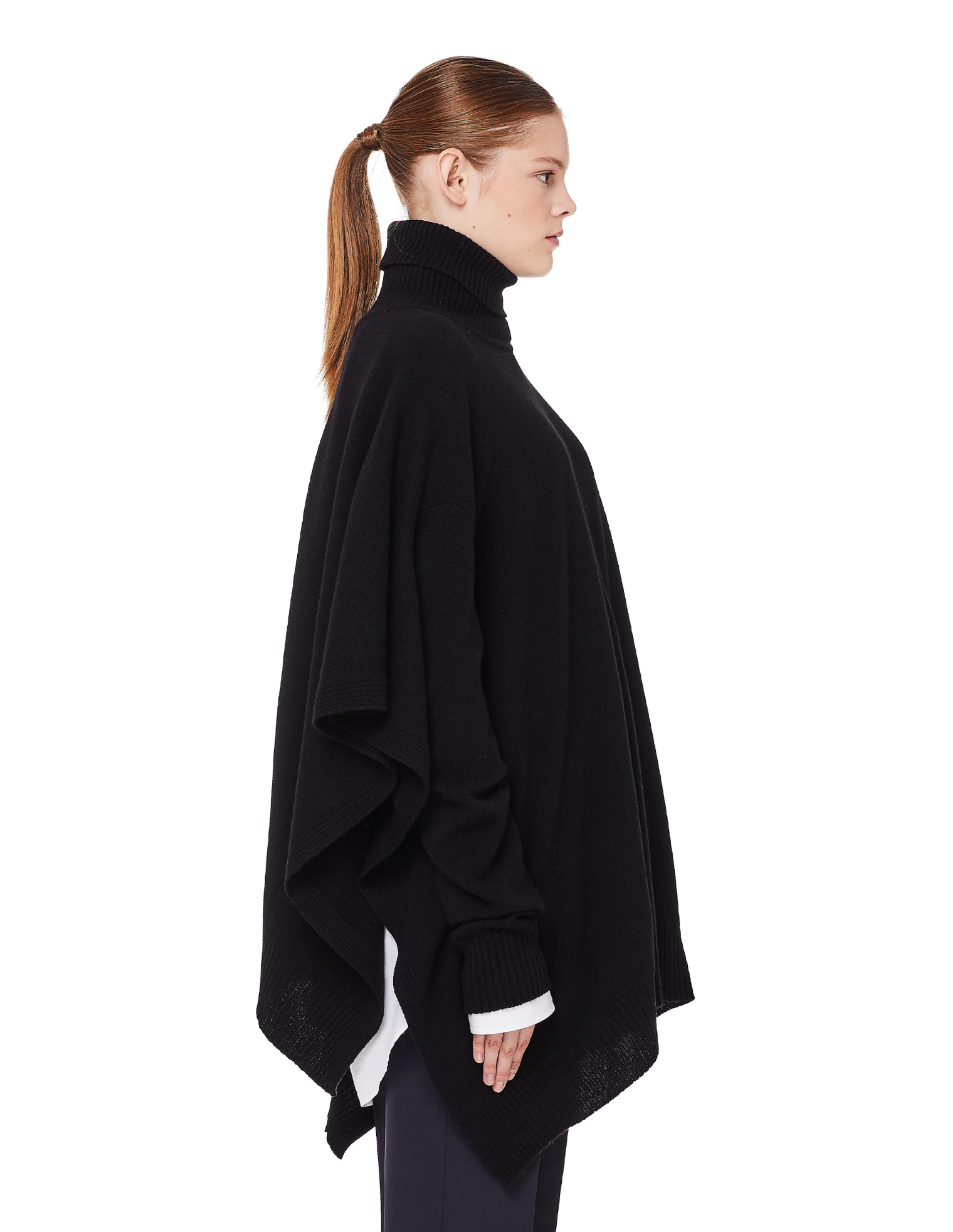 Maison Margiela Black Wool Poncho Sweater