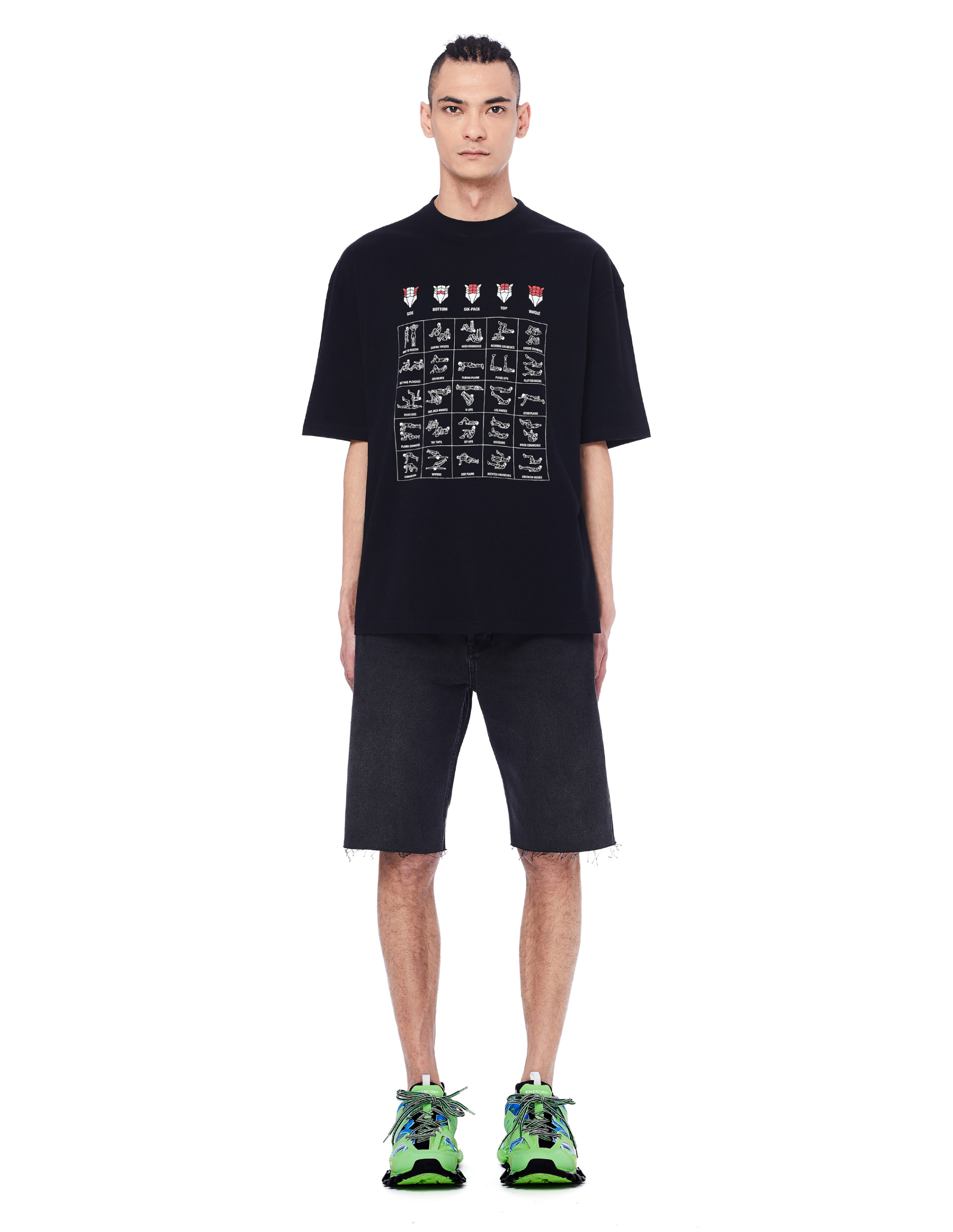 Balenciaga Black Cotton Workout T-Shirt