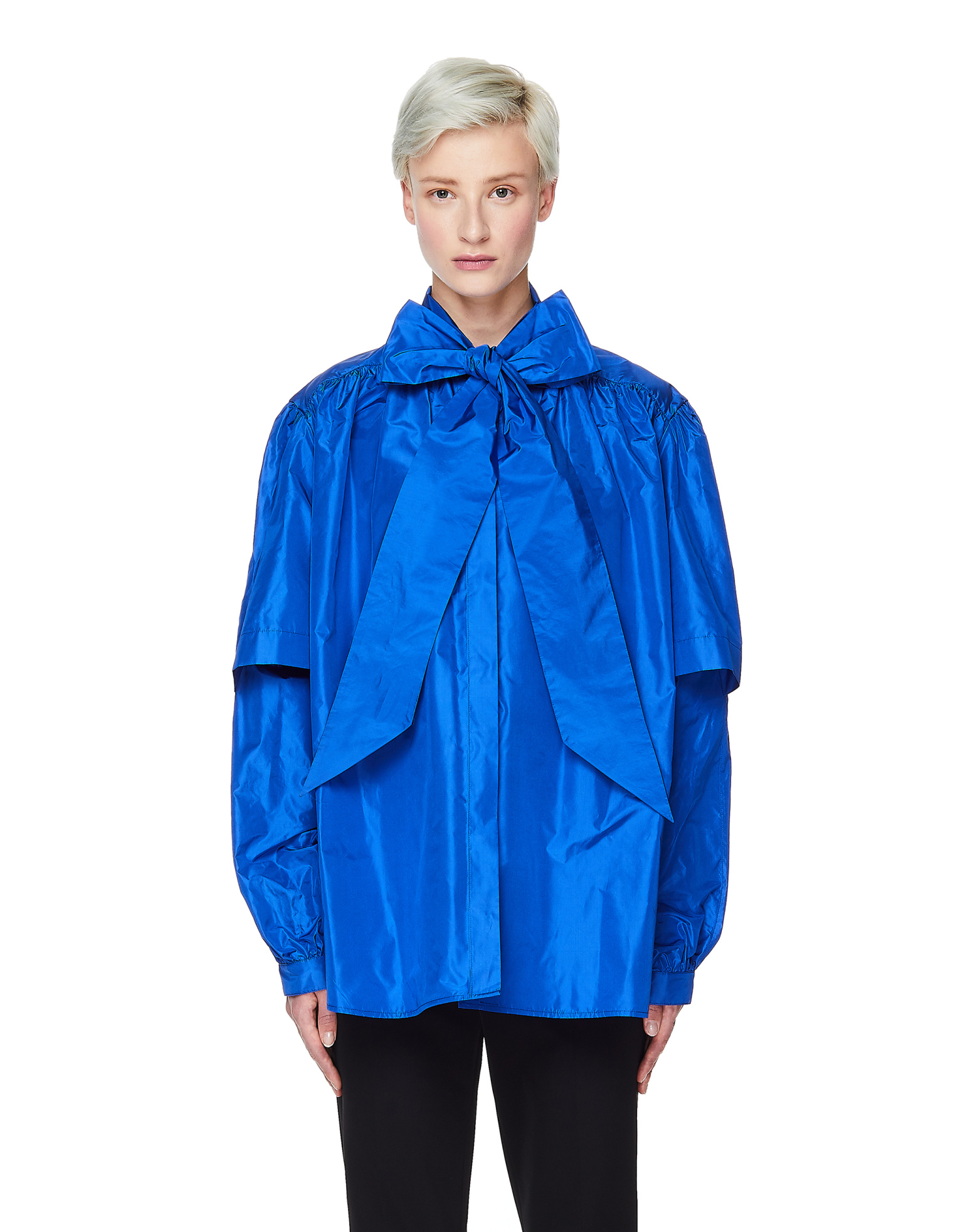 Balenciaga Шелковая блузка Double с бантом