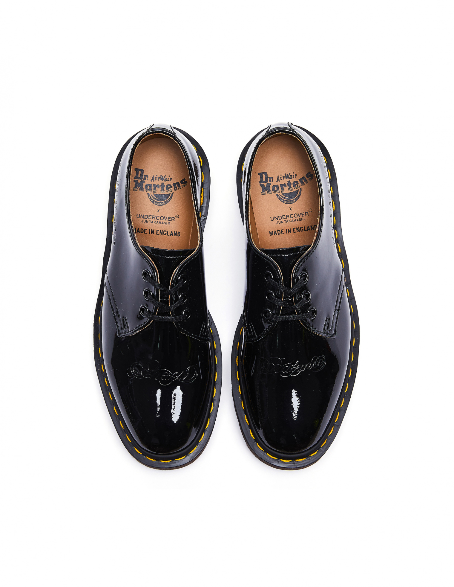 Undercover Dr.Martens Black Patent Leather 1461 Boots