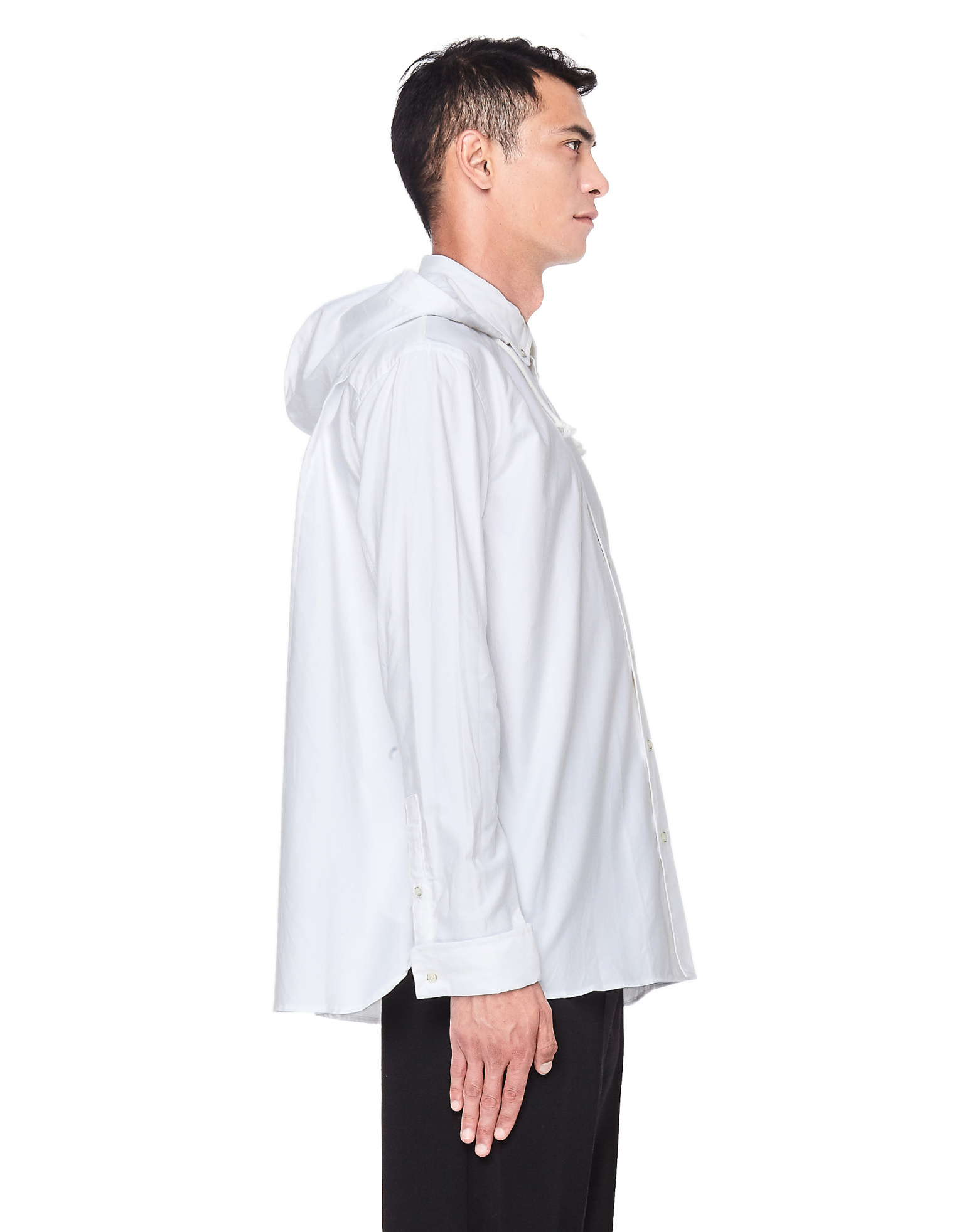 Undercover White Cotton Hooded Shirt Jacket