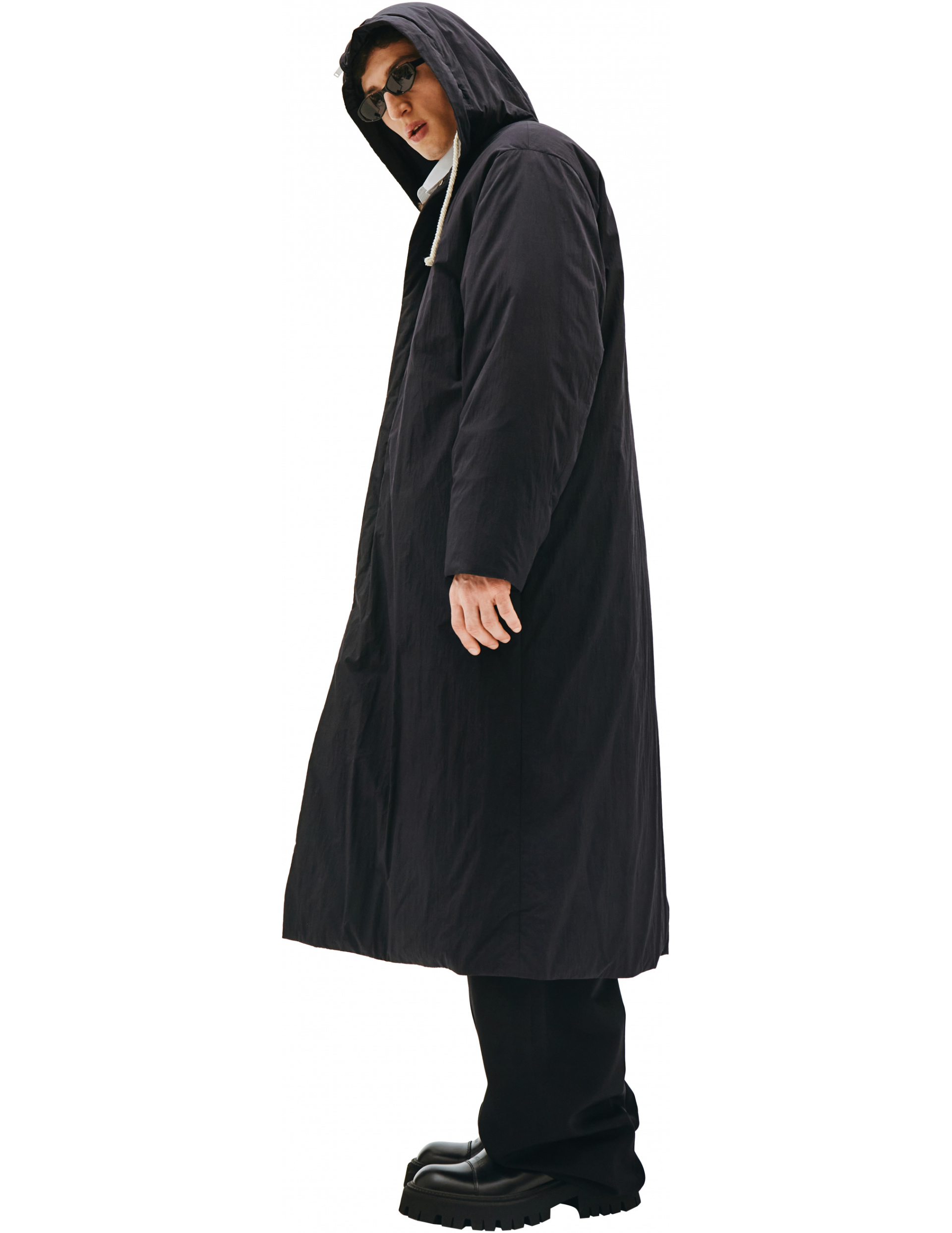 Jil Sander Black Hooded Parka