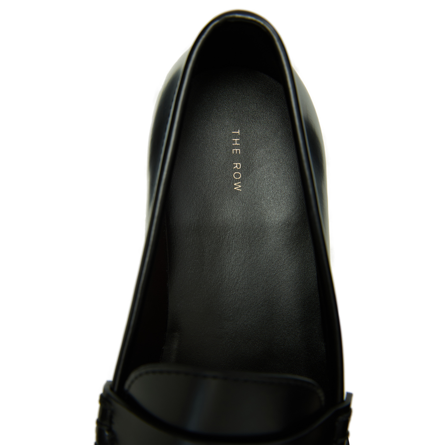 The Row Black leather loafers