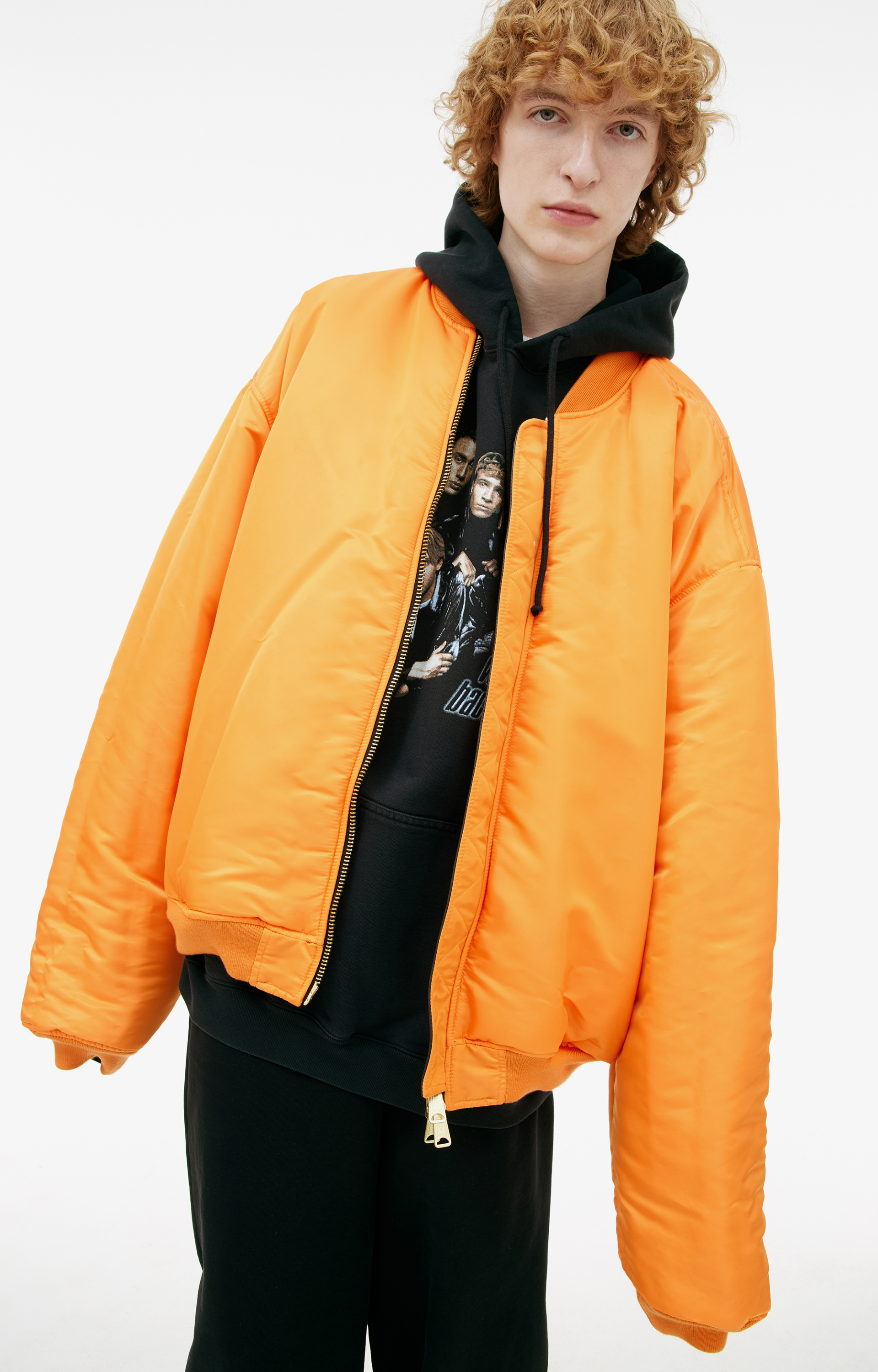 VETEMENTS Black leather bomber