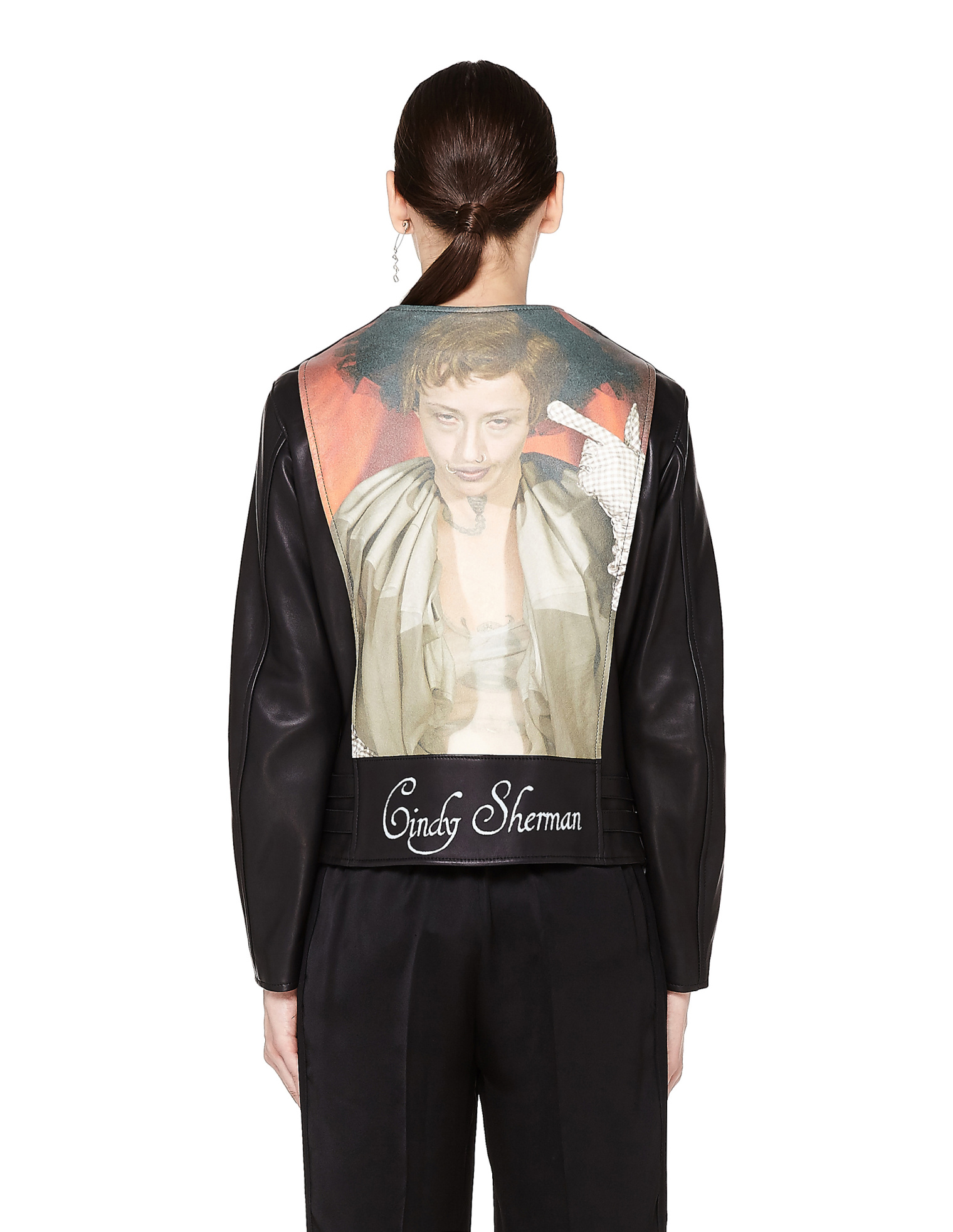 Undercover Cindy Sherman Printed Leather Biker Jacket
