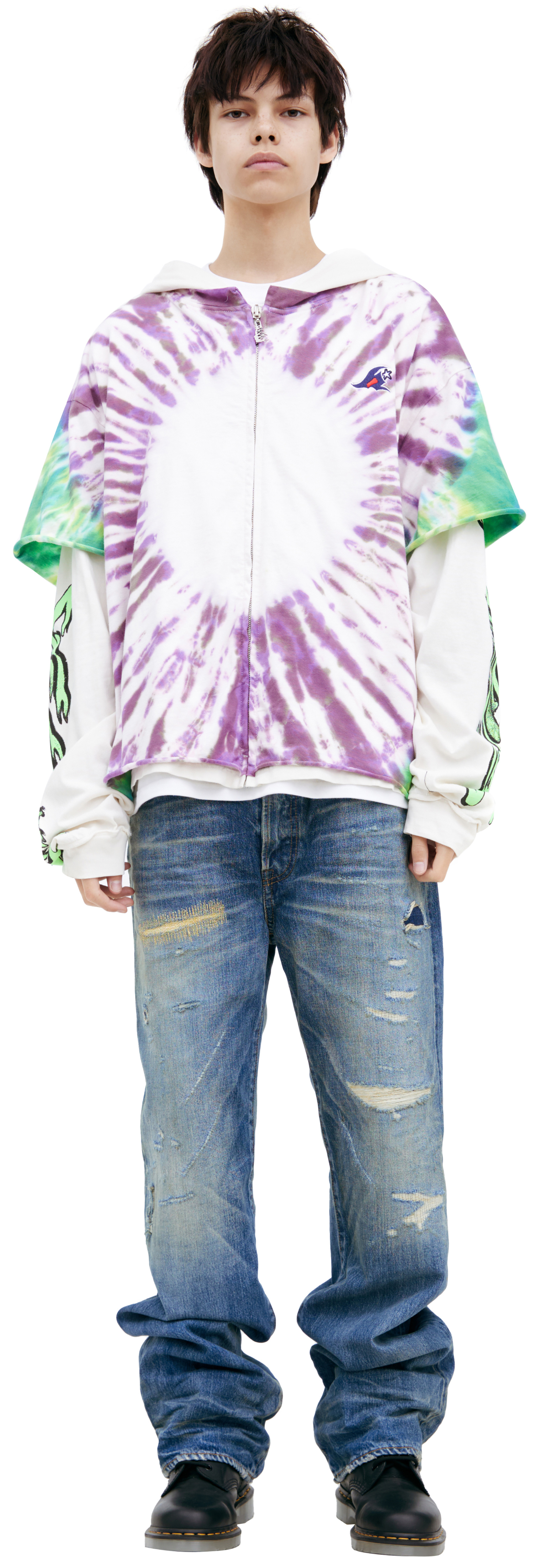 Hellstar White monoprint hoodie