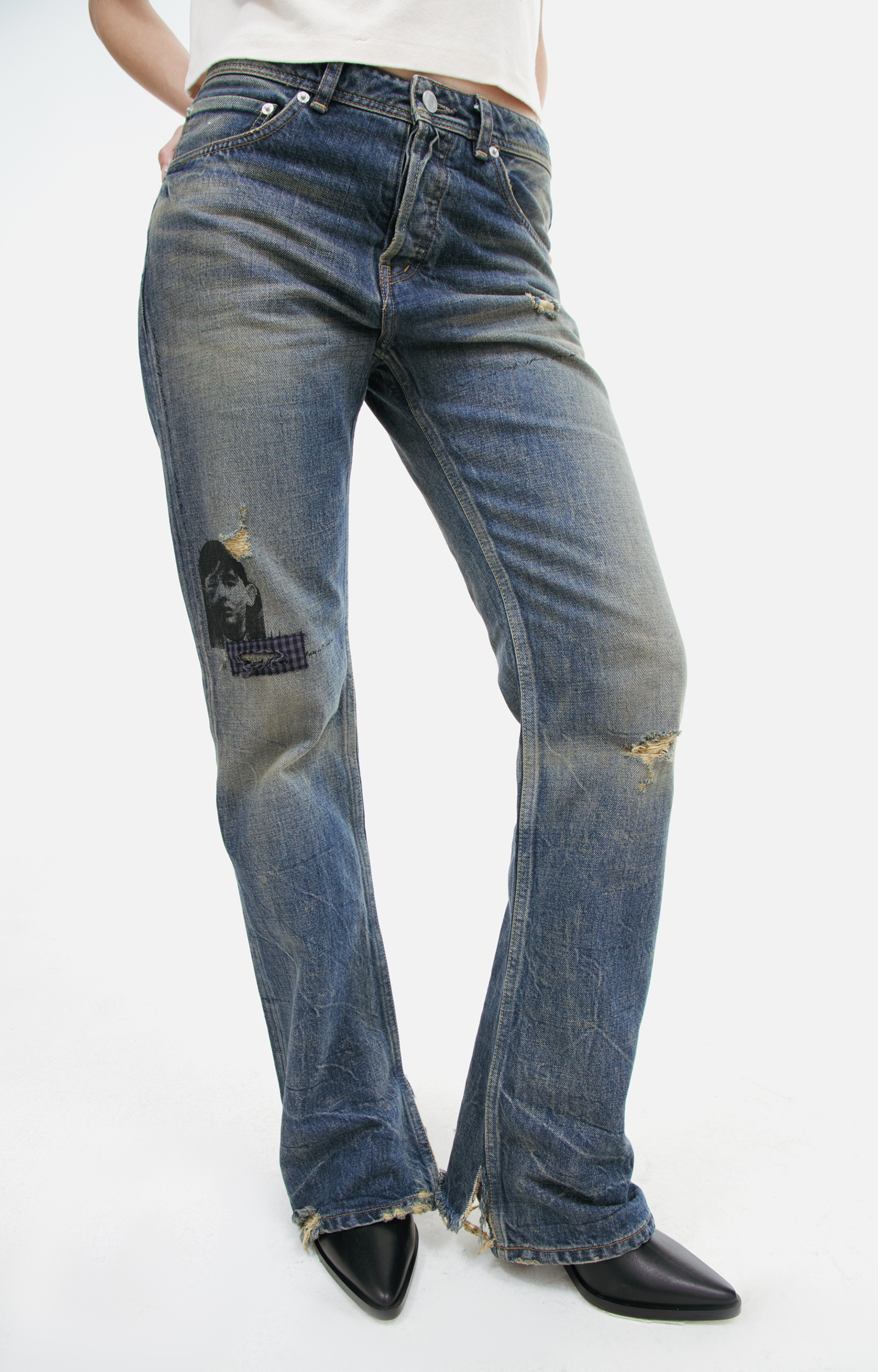 Enfants Riches Déprimés Flared jeans with distressed details