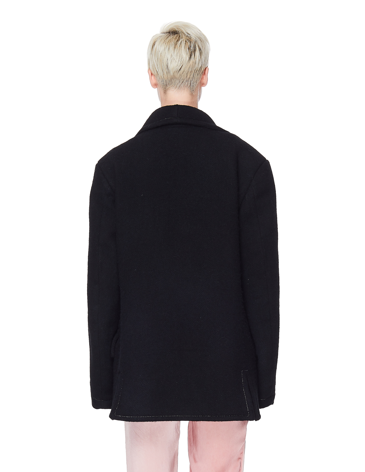 Maison Margiela Black Wool Peacoat