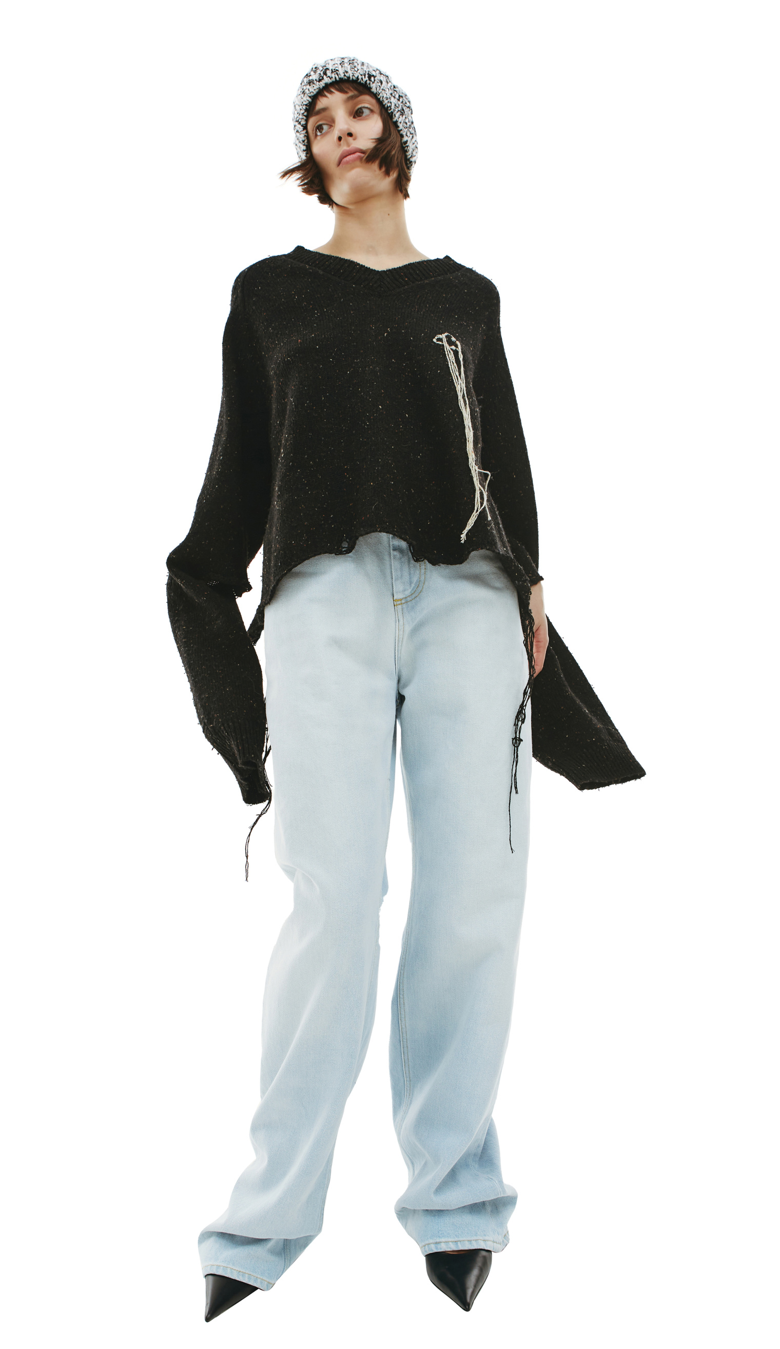 Doublet V-neck knitted sweater