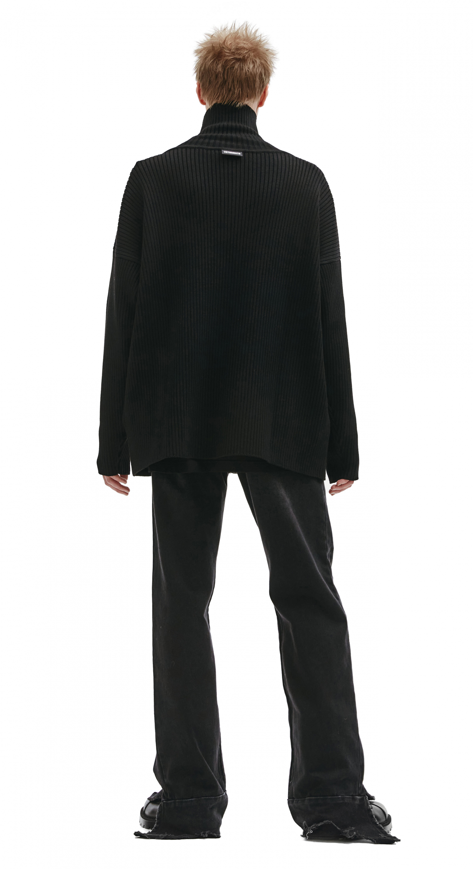 VETEMENTS Black wool zipped cardigan