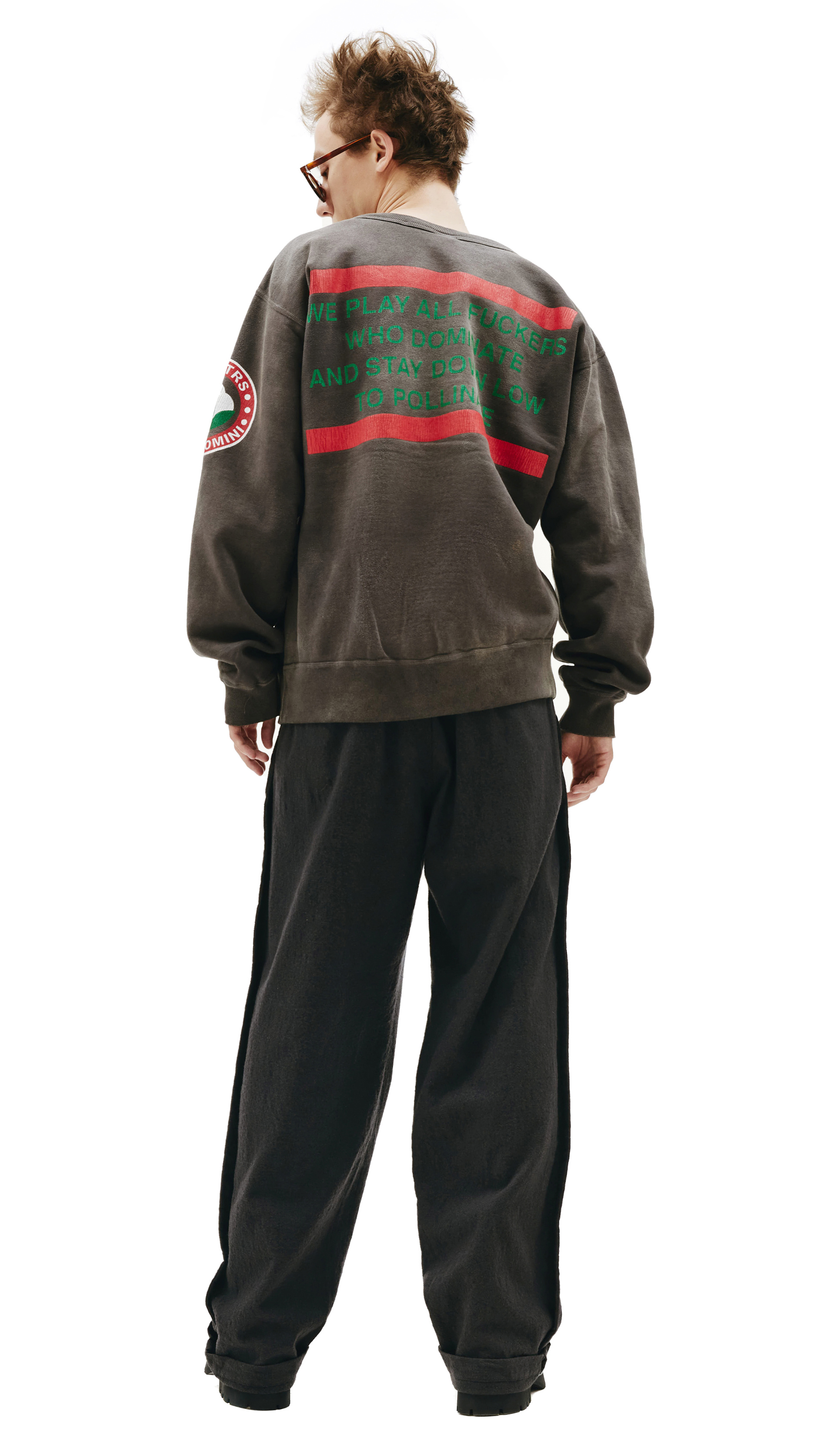 Saint Michael Sweatshirt with cracked print