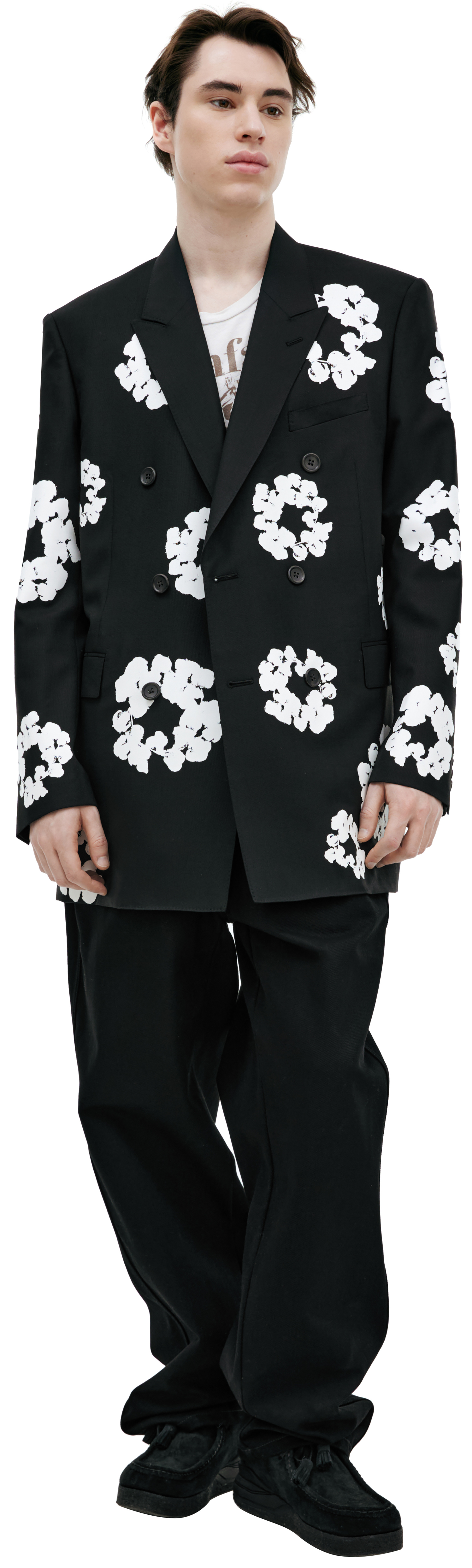 Saint Mxxxxxx Double-breasted monoprint jacket