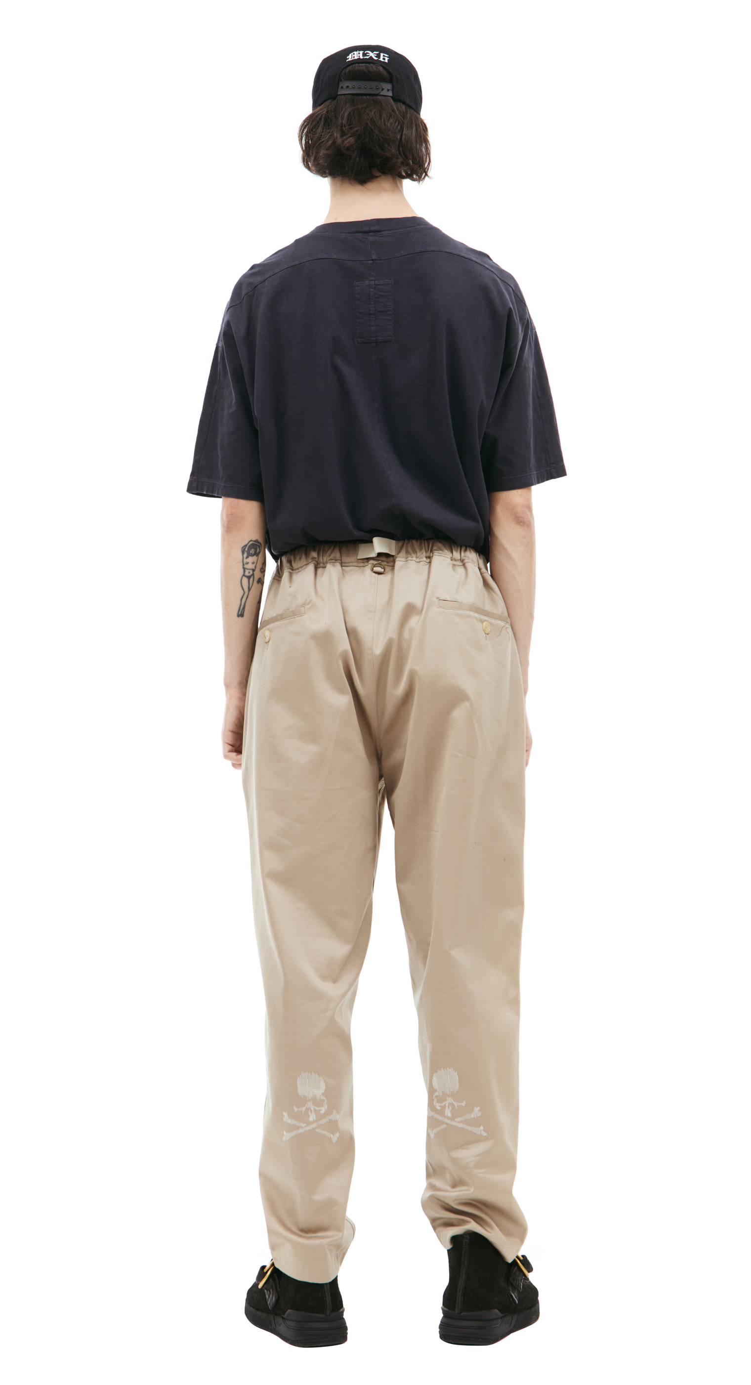 Mastermind WORLD Beige trousers with belt