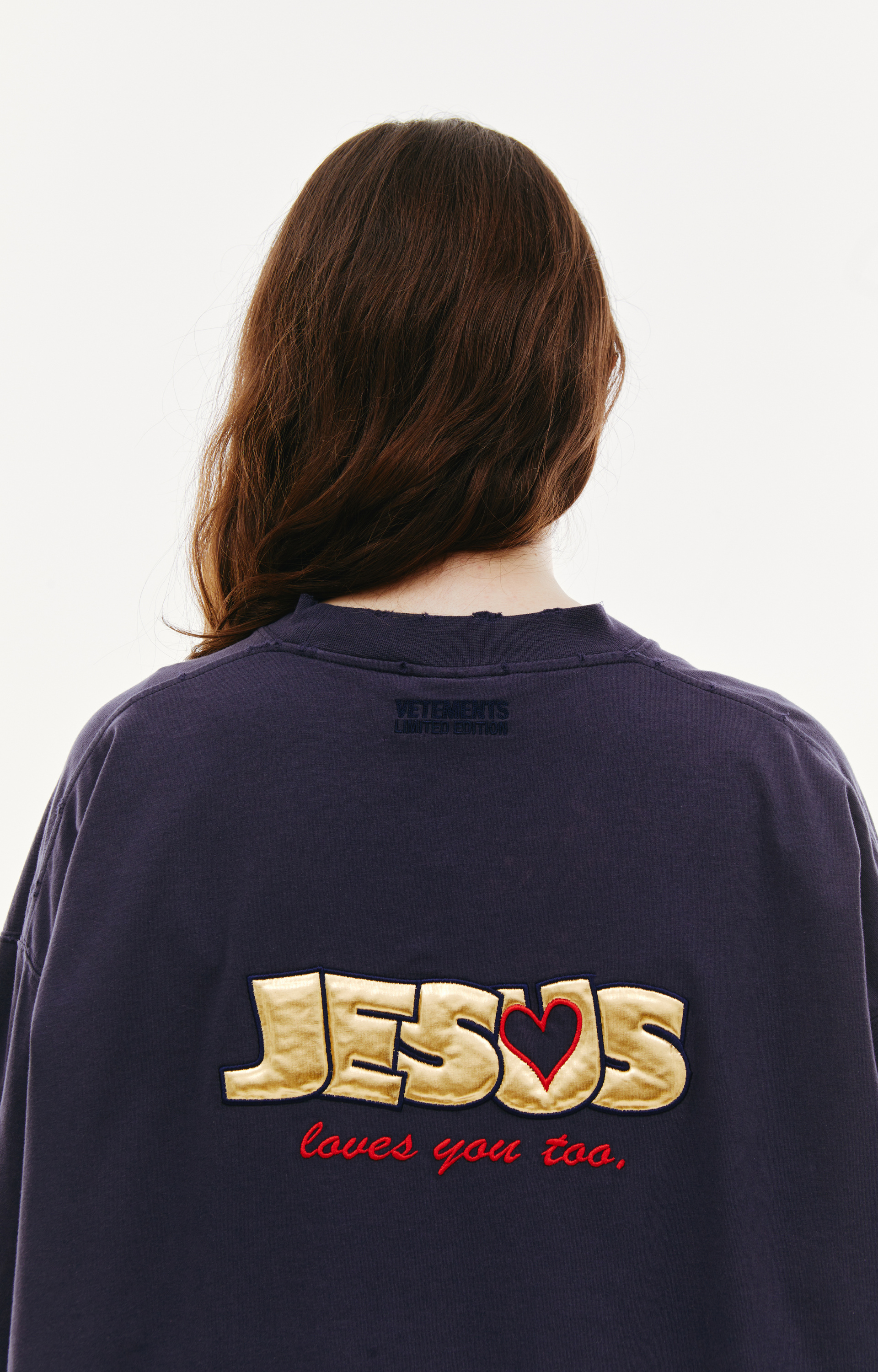 VETEMENTS Jesus Loves Me Cotton T-Shirt