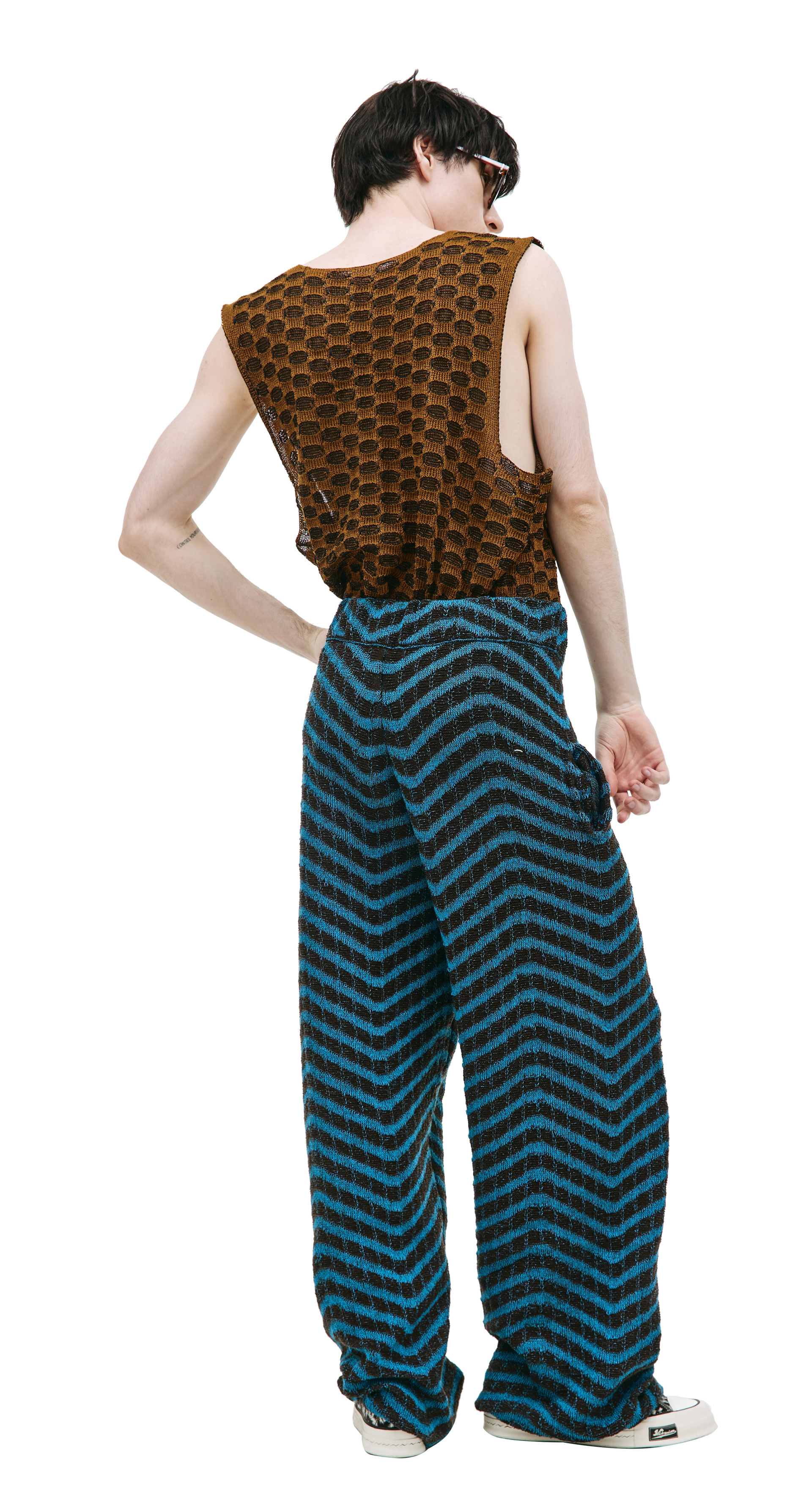 Isa Boulder Knit stripes trousers