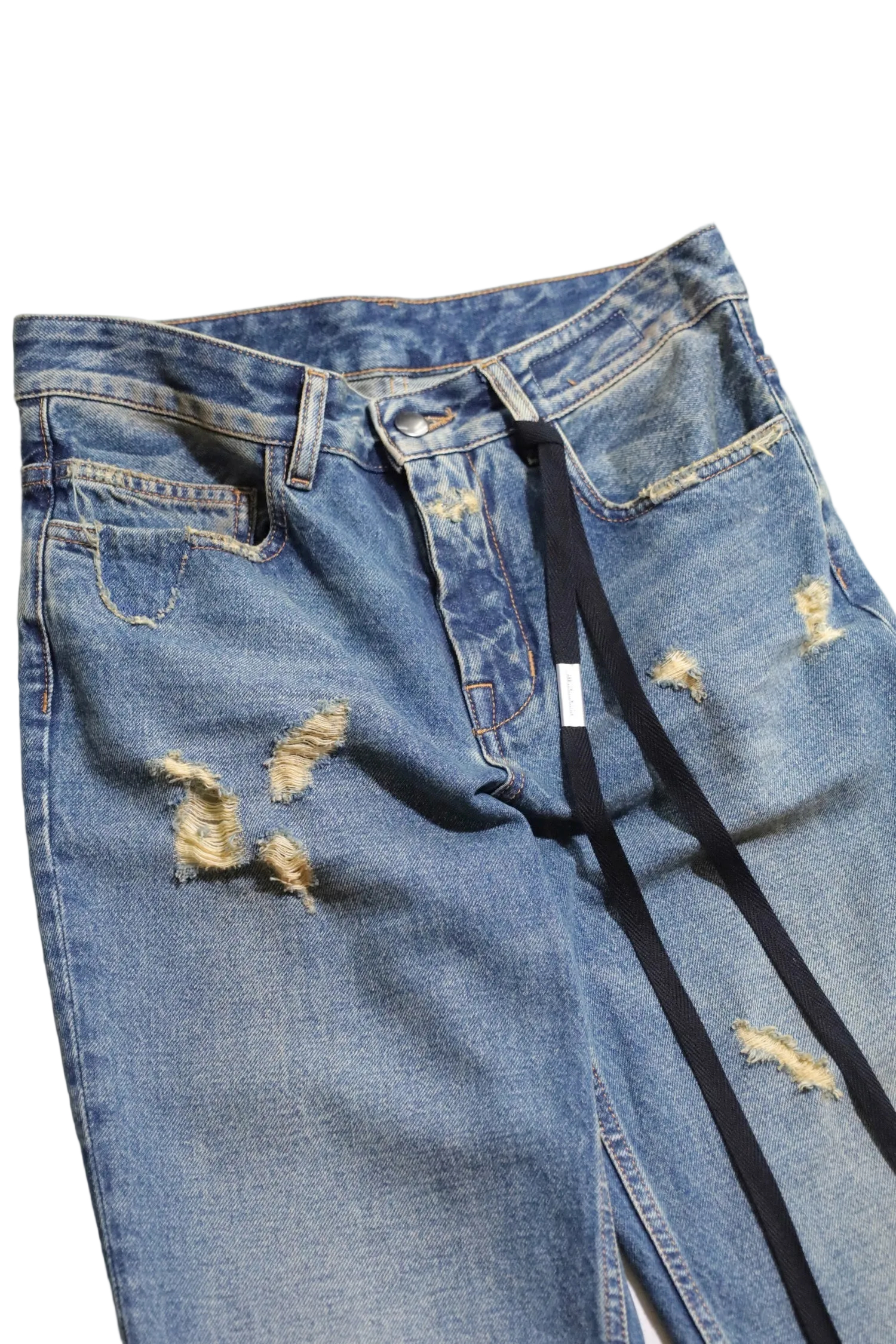 Ann Demeulemeester flared jeans with scuffs