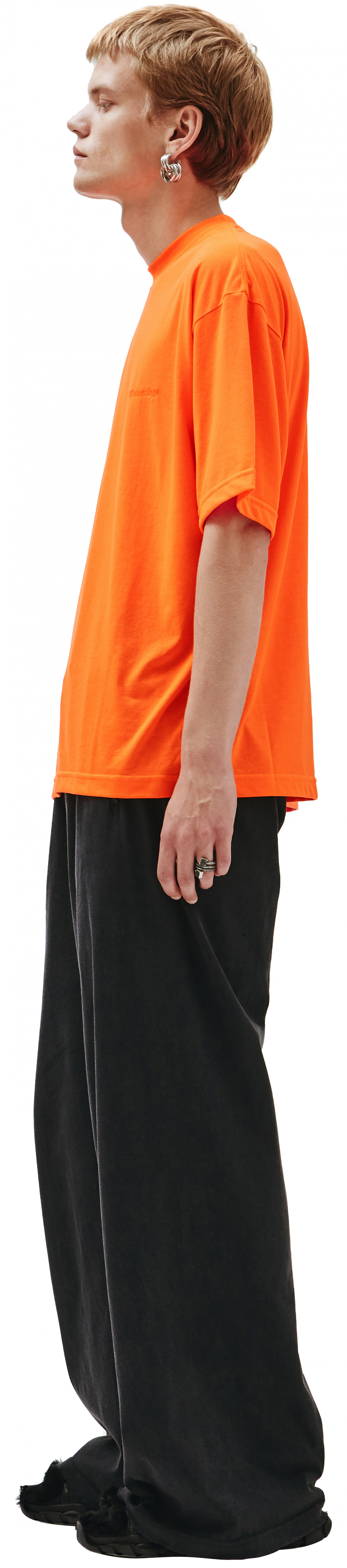 Balenciaga Orange T-shirt with embroidered logo