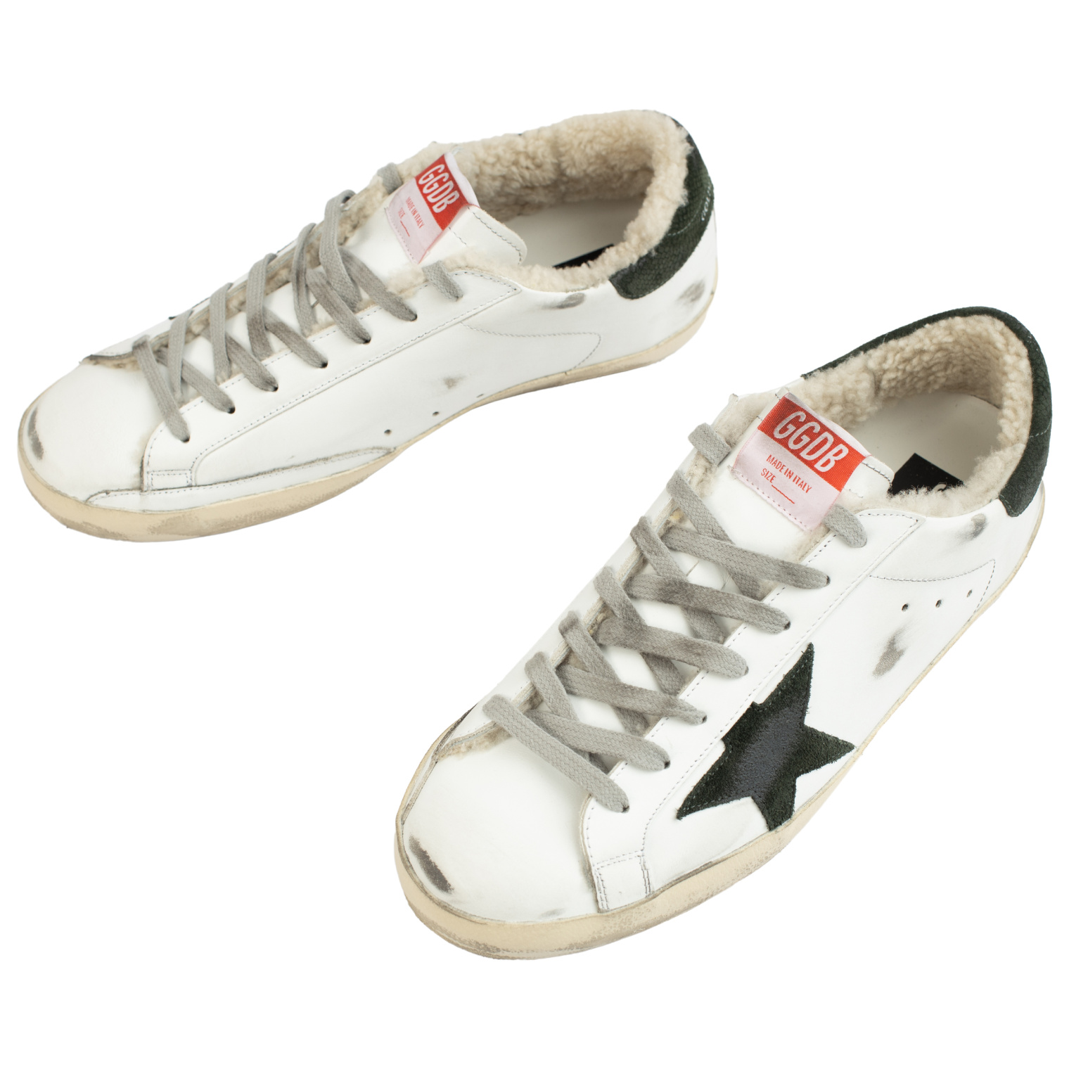 Golden Goose Leather Fur Superstar Sneakers