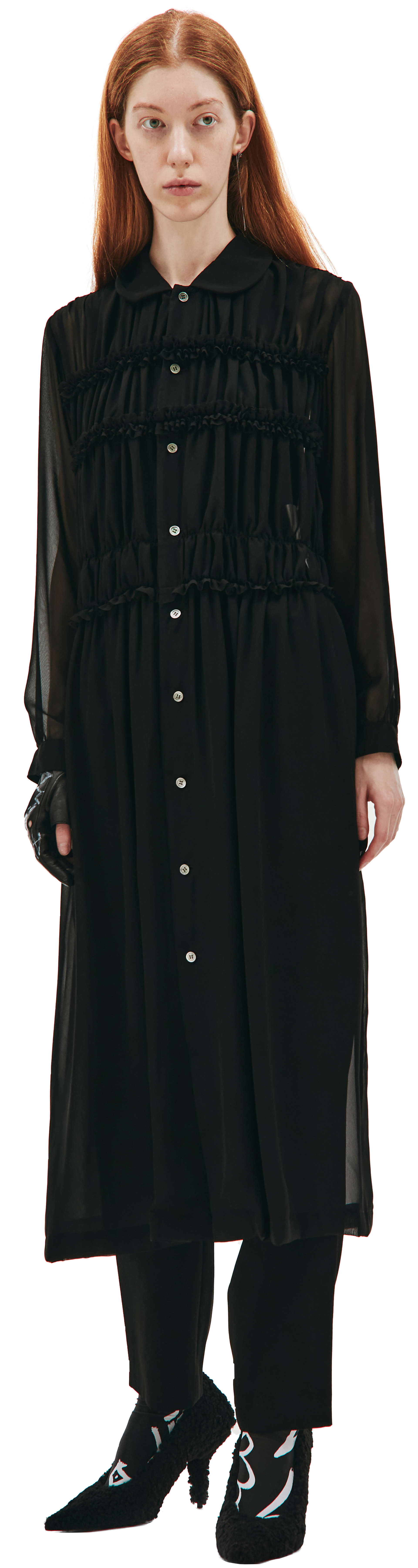 Comme des Garcons CdG Black Belted Shirt Dress