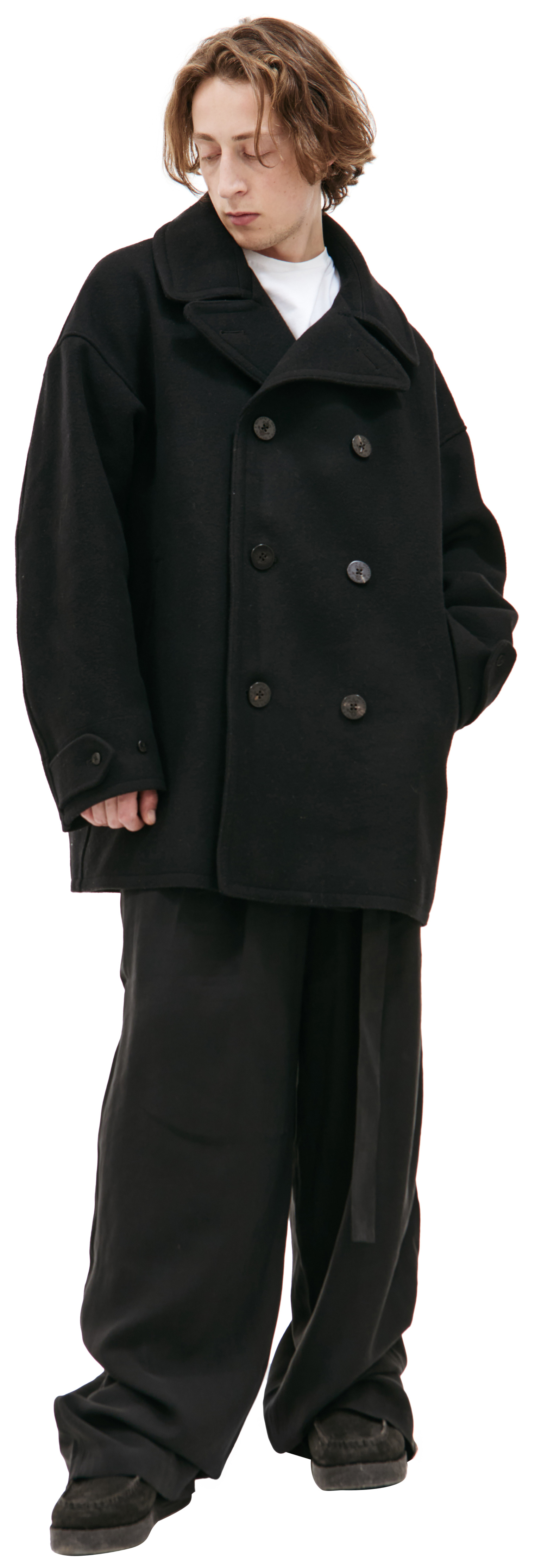 visvim Black wool coat
