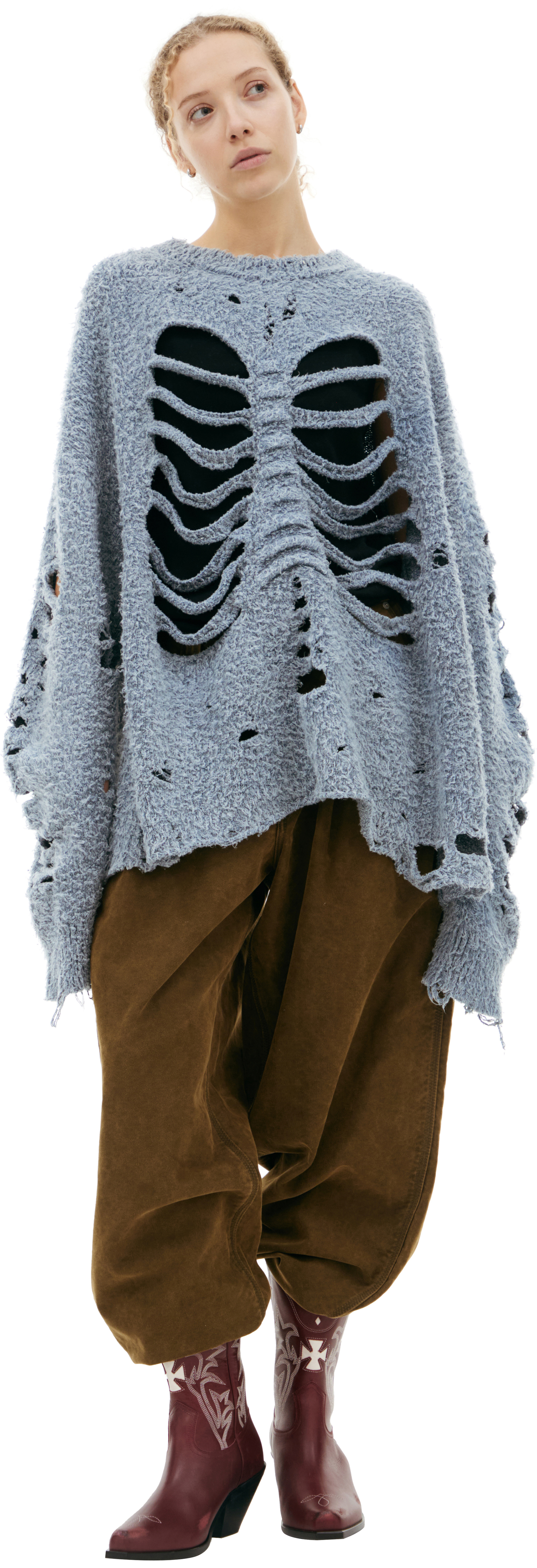 Doublet \'Ribcage\' Blue sweater