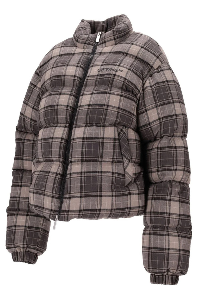 Buy Off White men spray arr check flan down jacket for $924 online