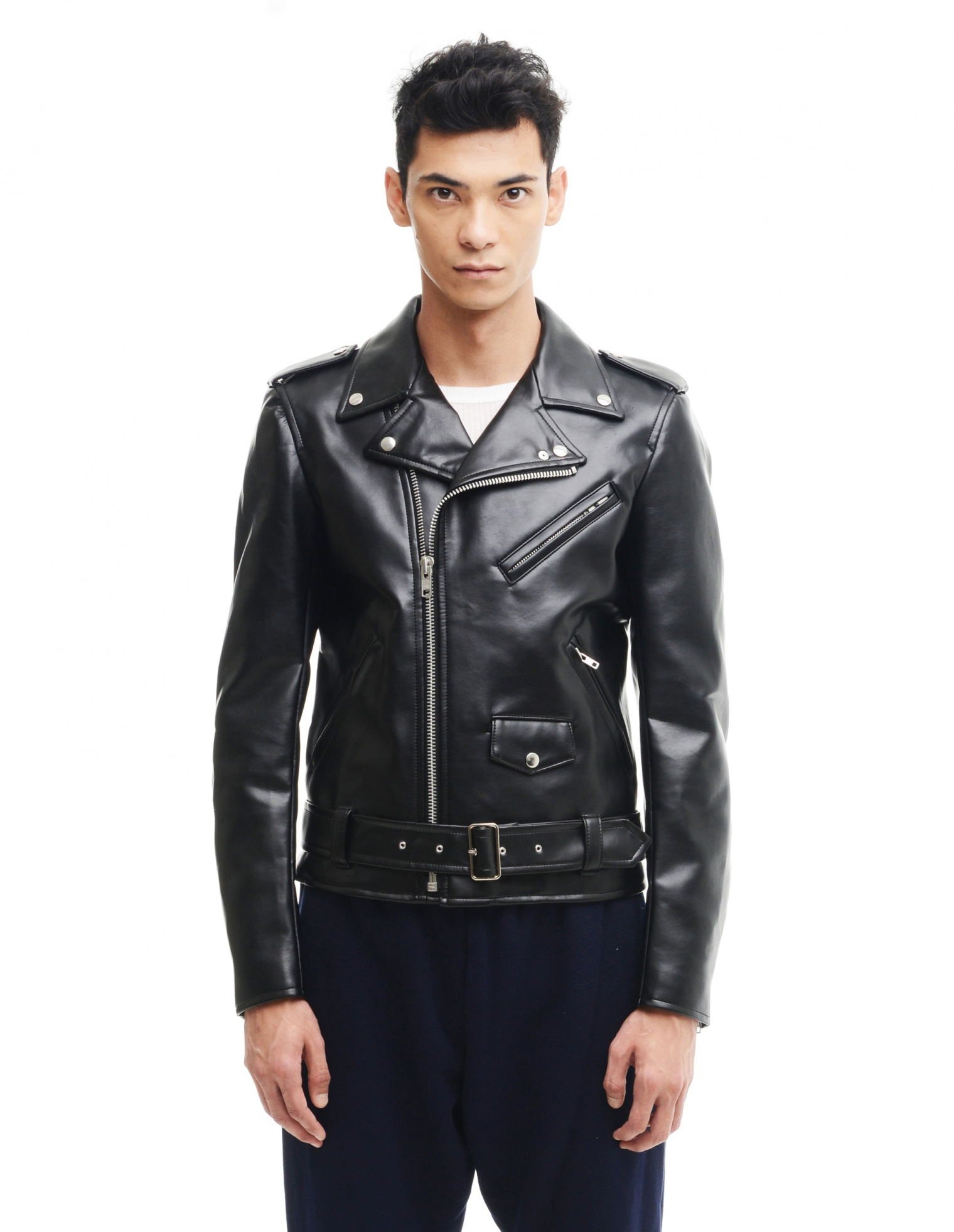 Comme des Garcons Homme plus Куртка-косуха из искусственной кожи