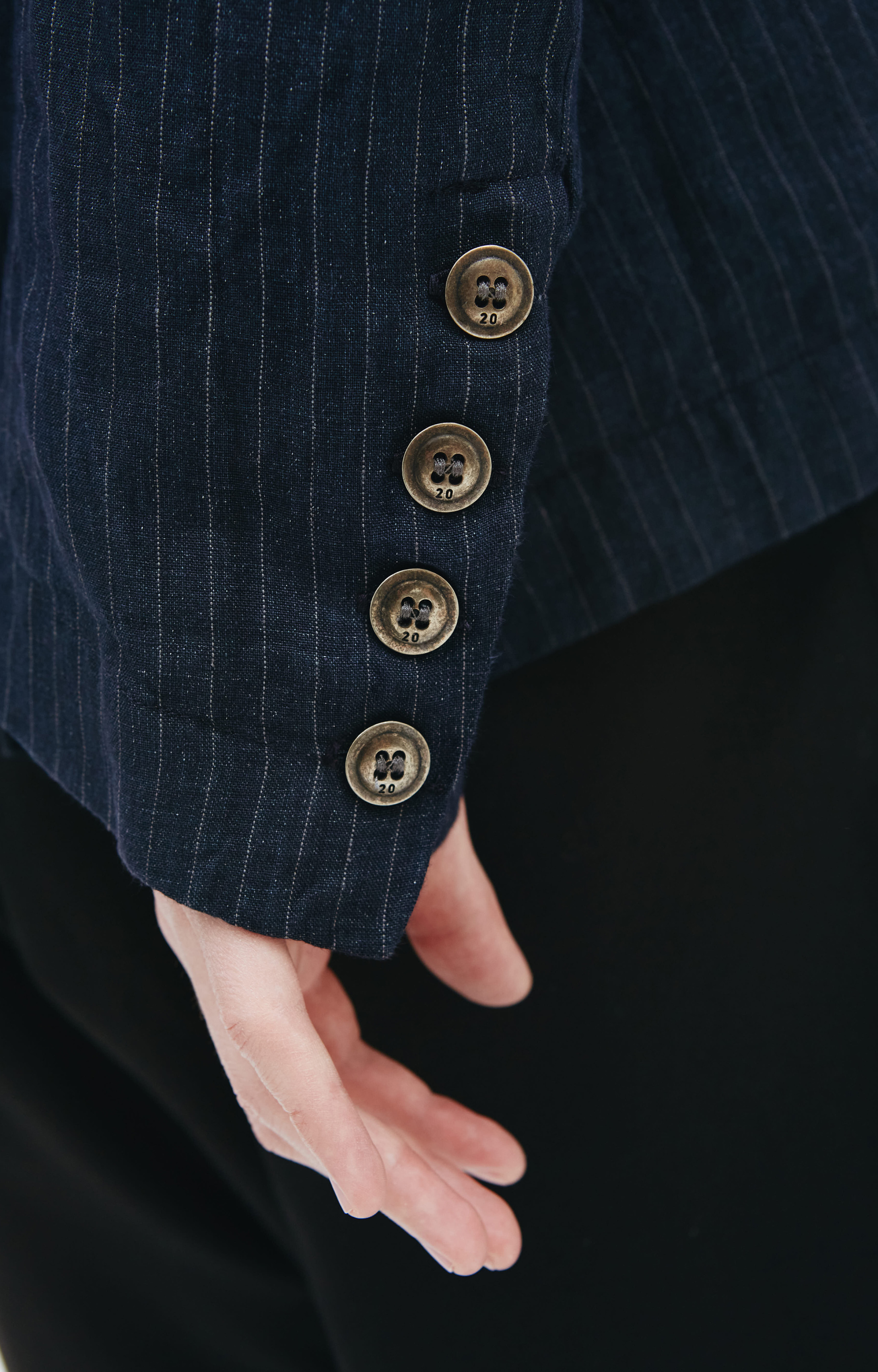 Greg Lauren Ollie Pinstripe linen jacket