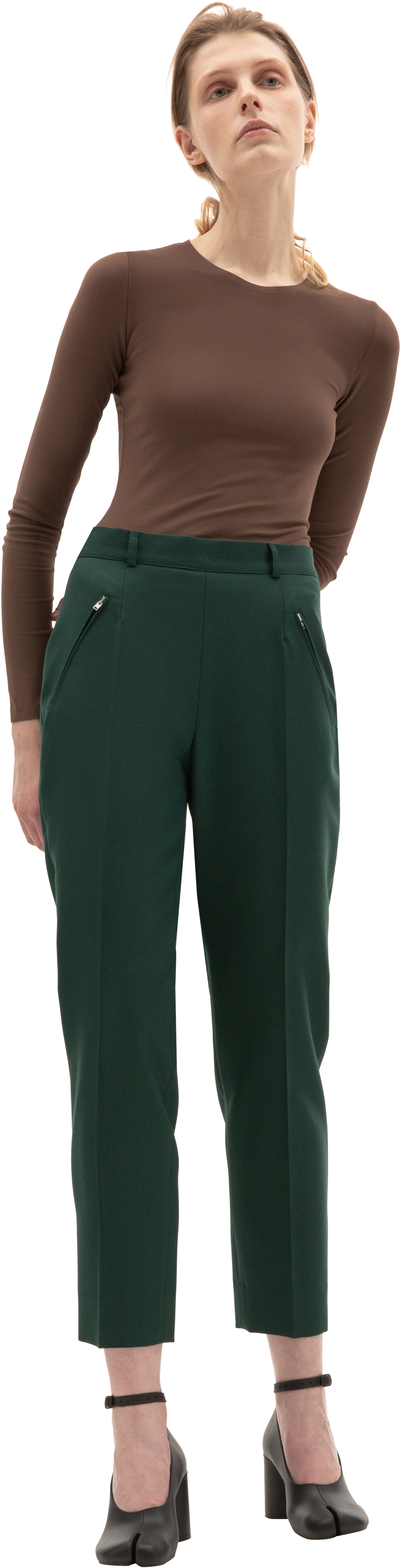 Maison Margiela Green High-Waisted Trousers