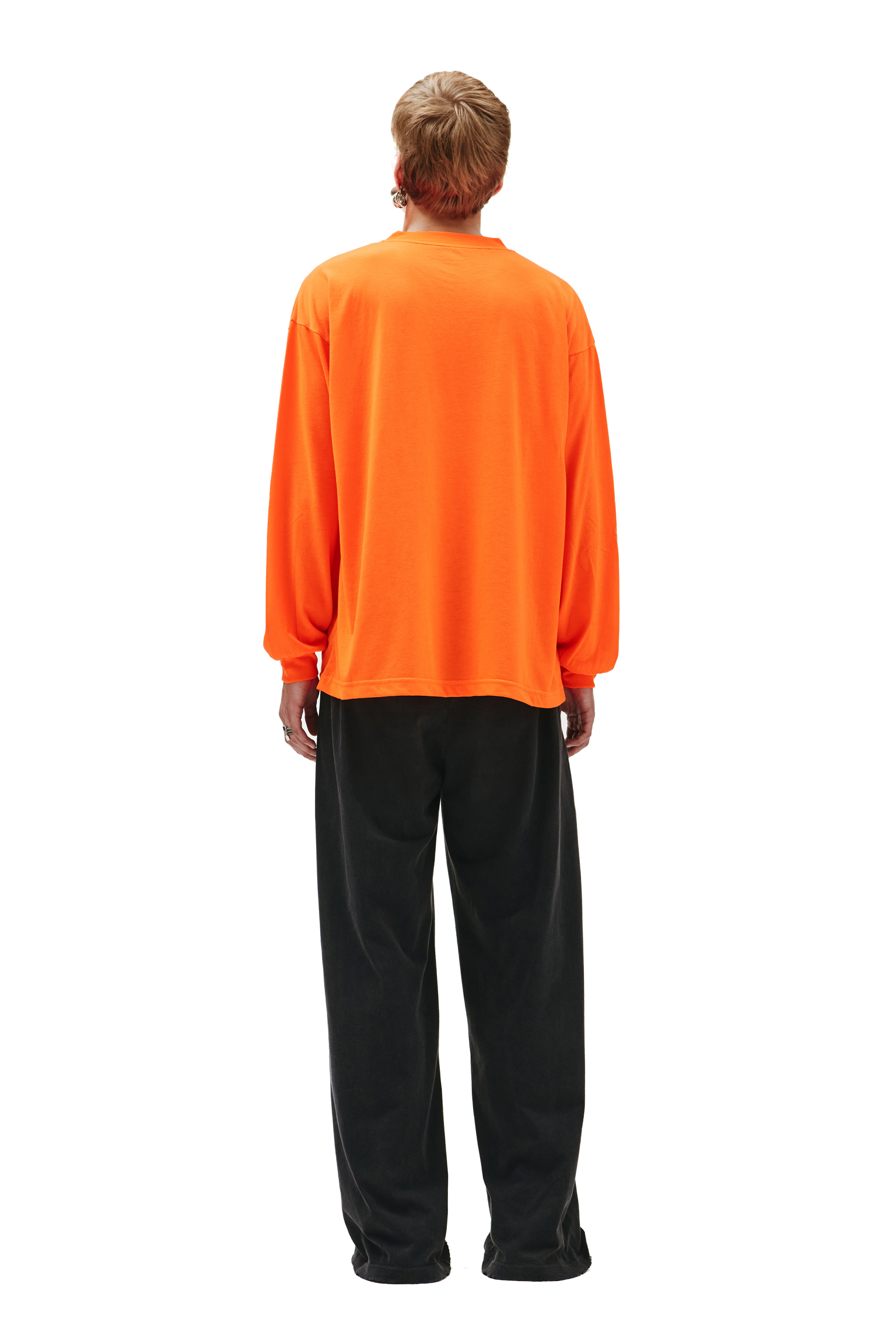 Balenciaga Orange Longsleeve with embroidered logo