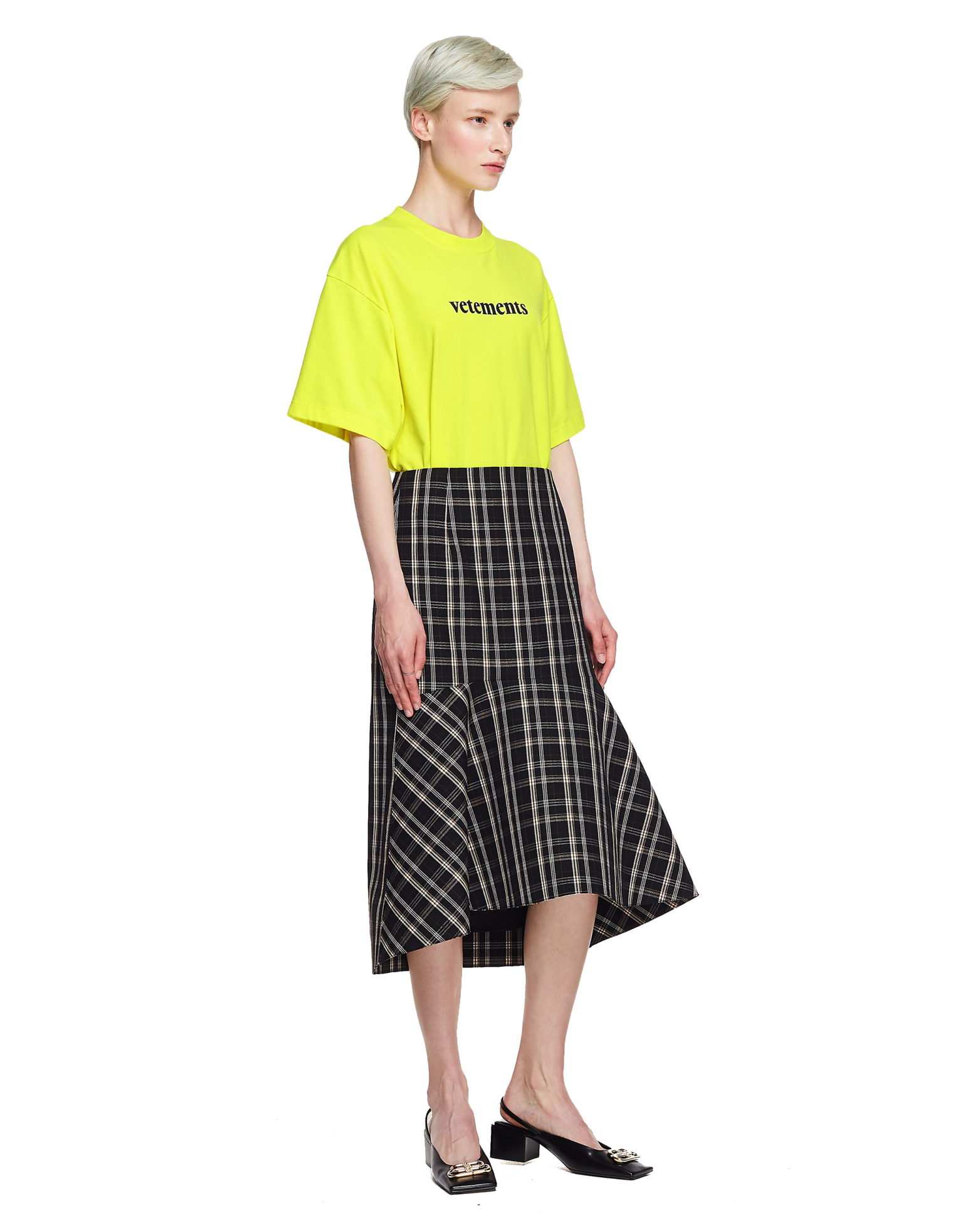 Balenciaga Шерстяная юбка-годе в клетку