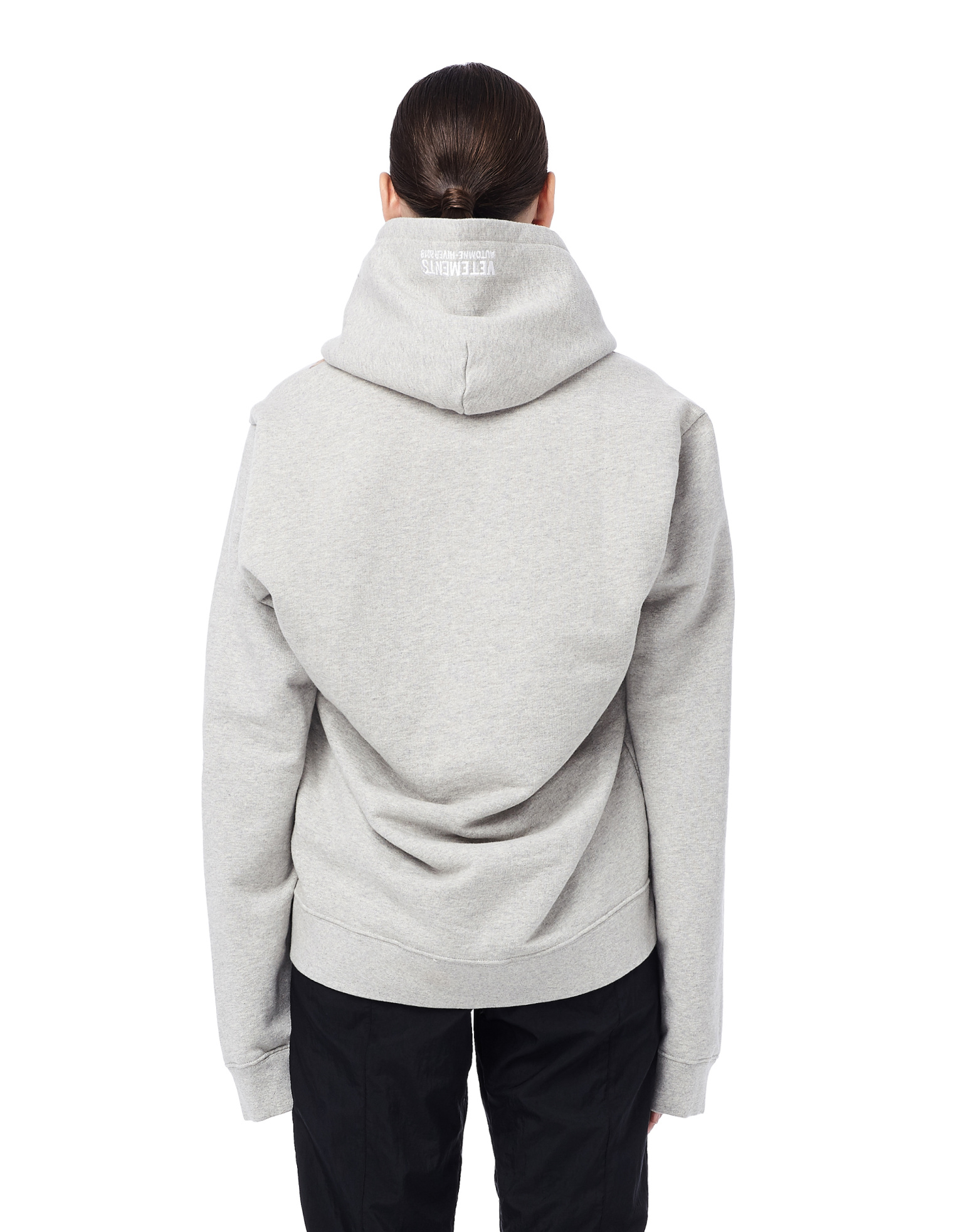VETEMENTS Grey Misplaced Logo Hoodie