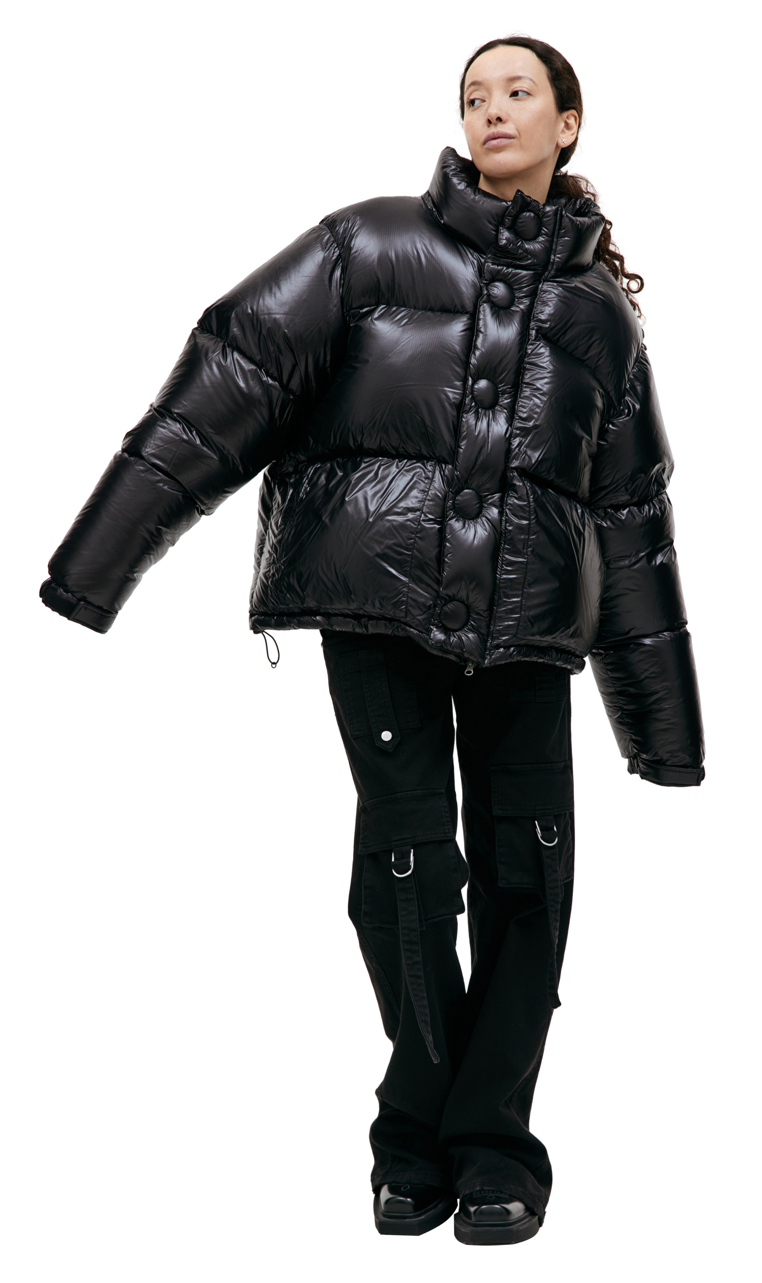 VTMNTS Cropped Puffer Jacket in Black