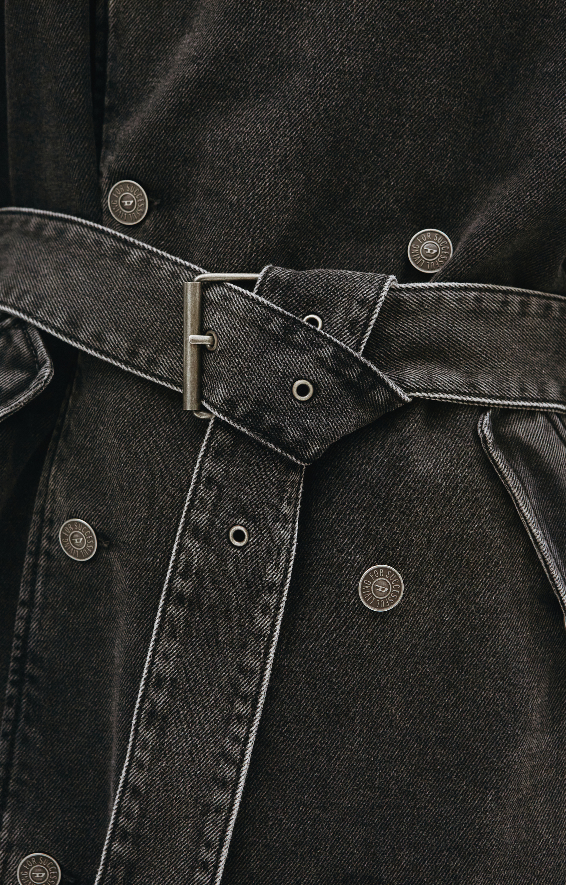 Diesel Grey denim trench coat