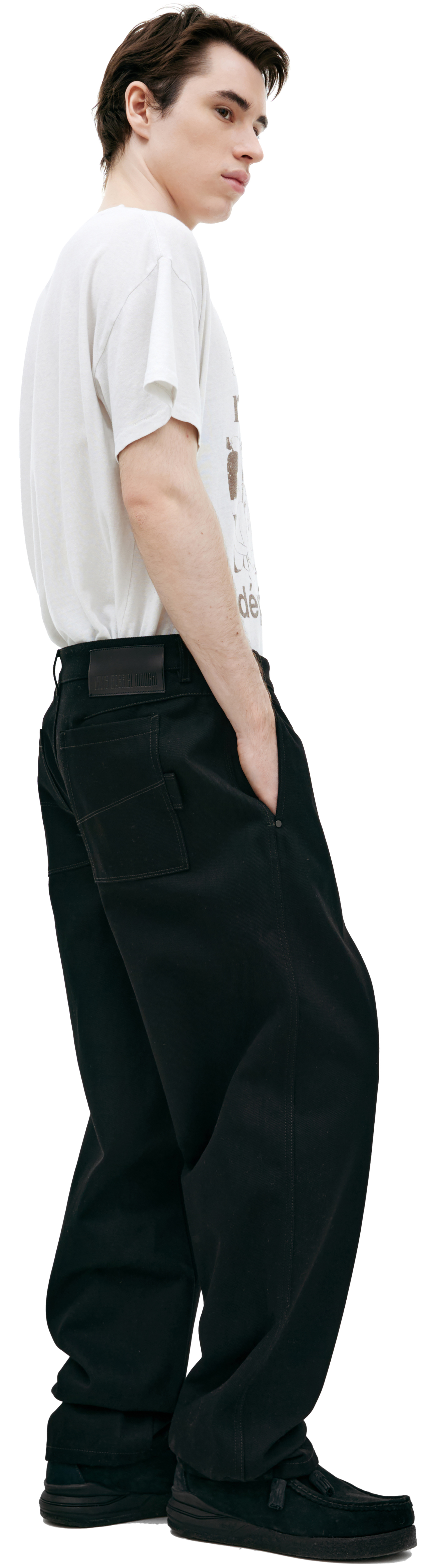 LOUIS GABRIEL NOUCHI Black jeans with patch