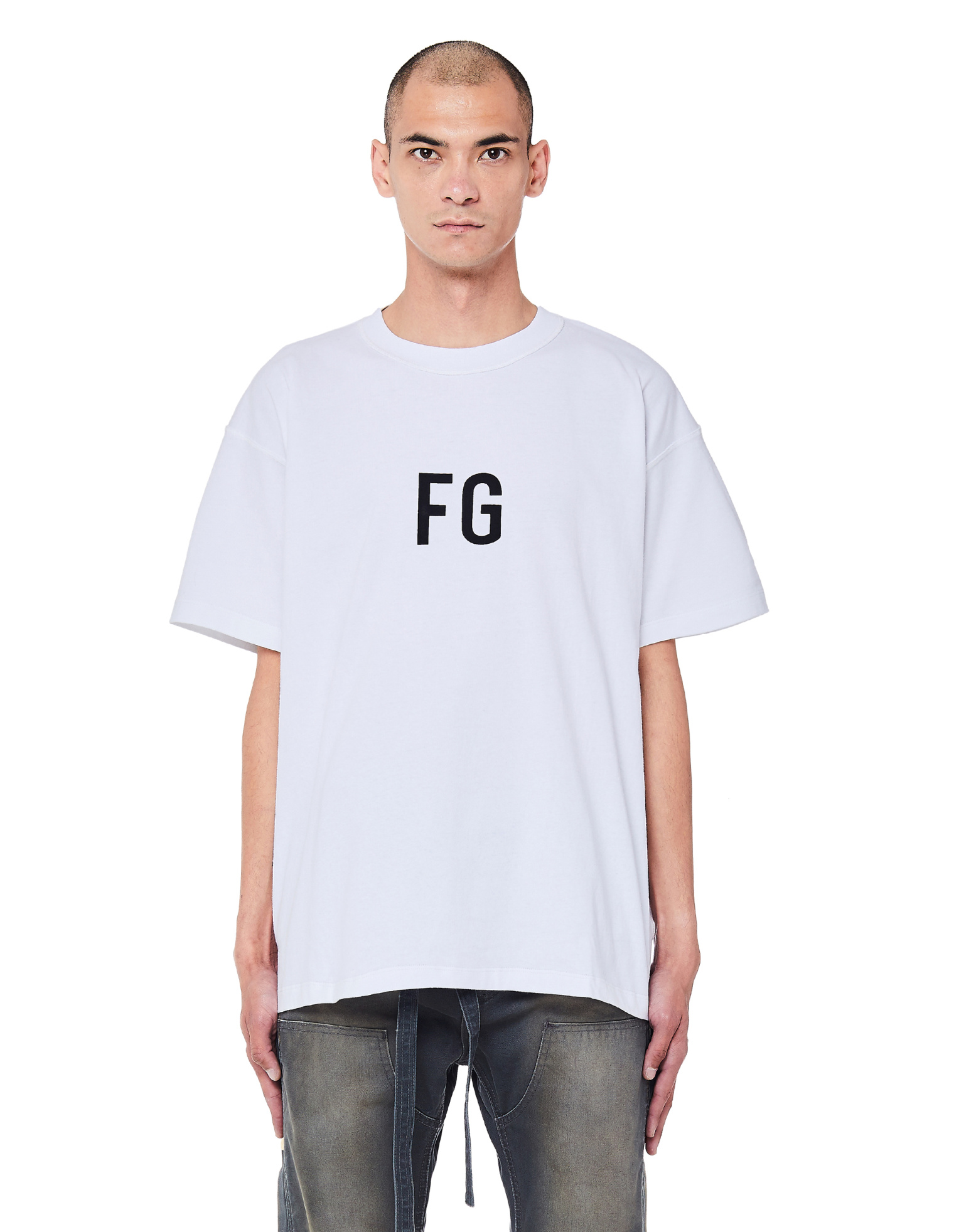 Fear of God Хлопковая футболка oversize с принтом FG
