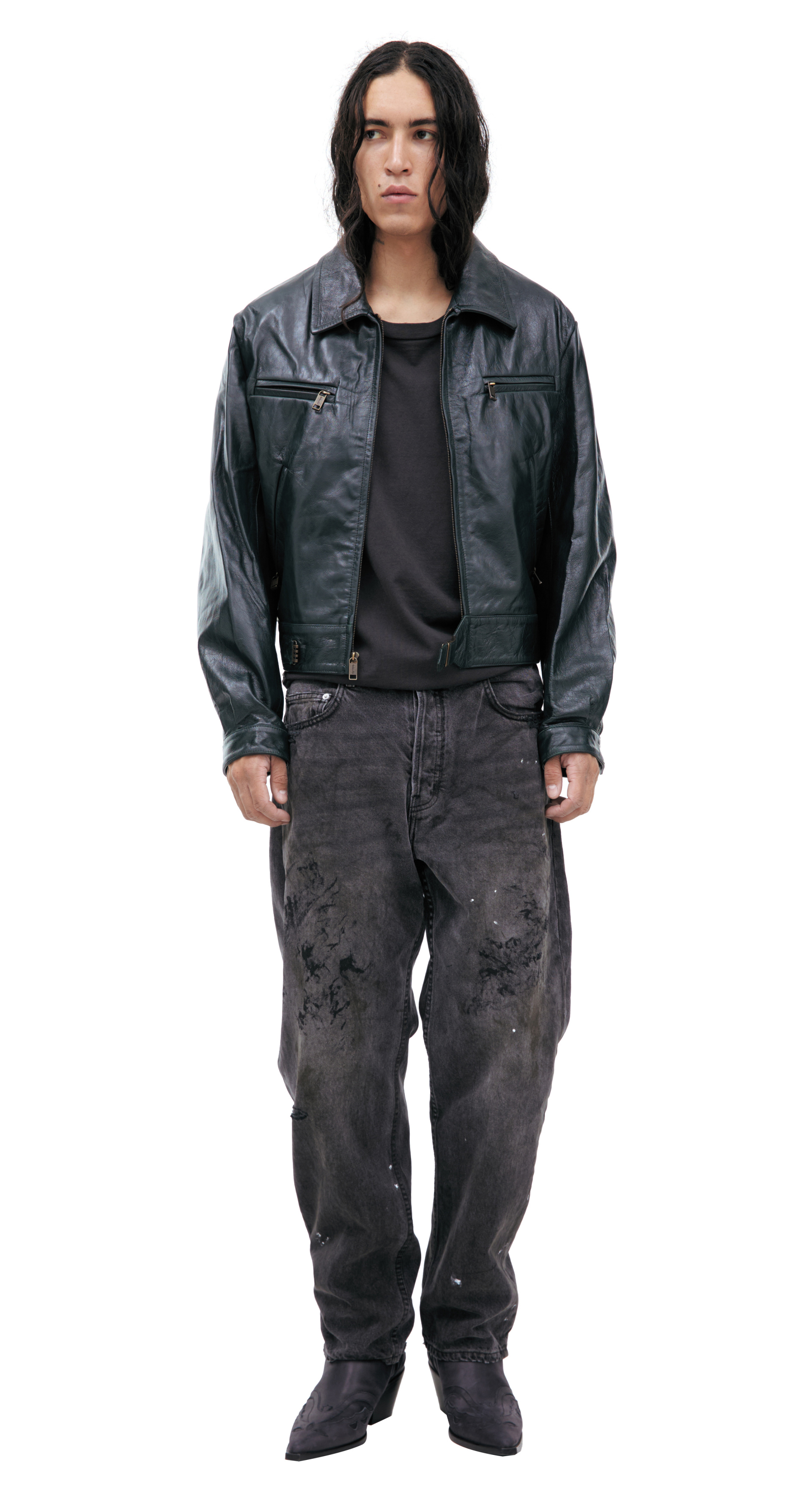 Enfants Riches Déprimés Leather jacket with zipper