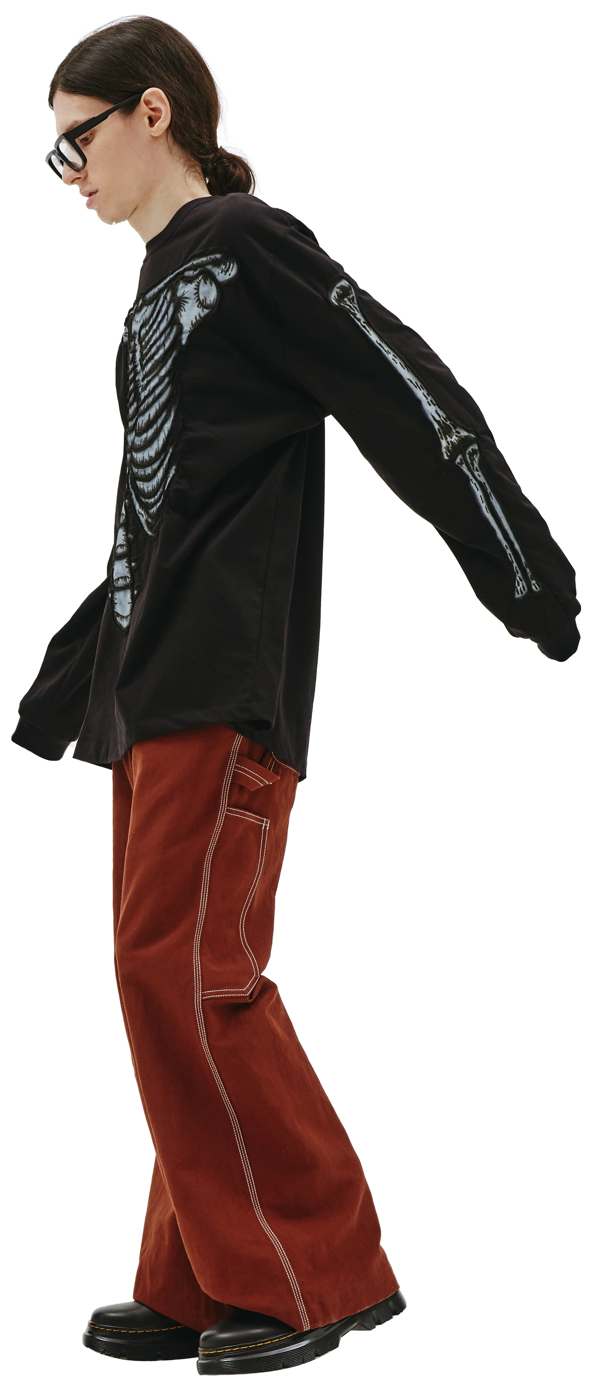 Doublet Skull shirring embroidery longsleeve