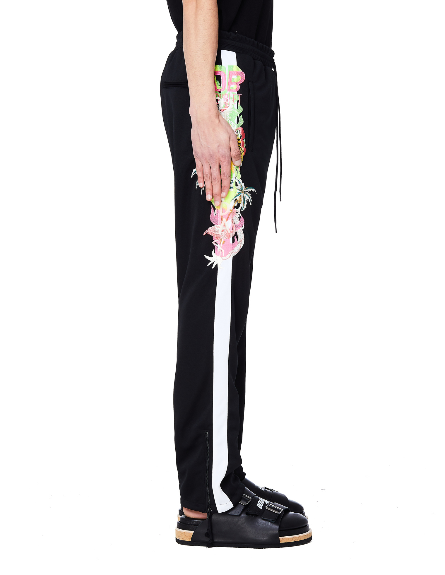 Doublet Black Chaos Embroidery Track Pants