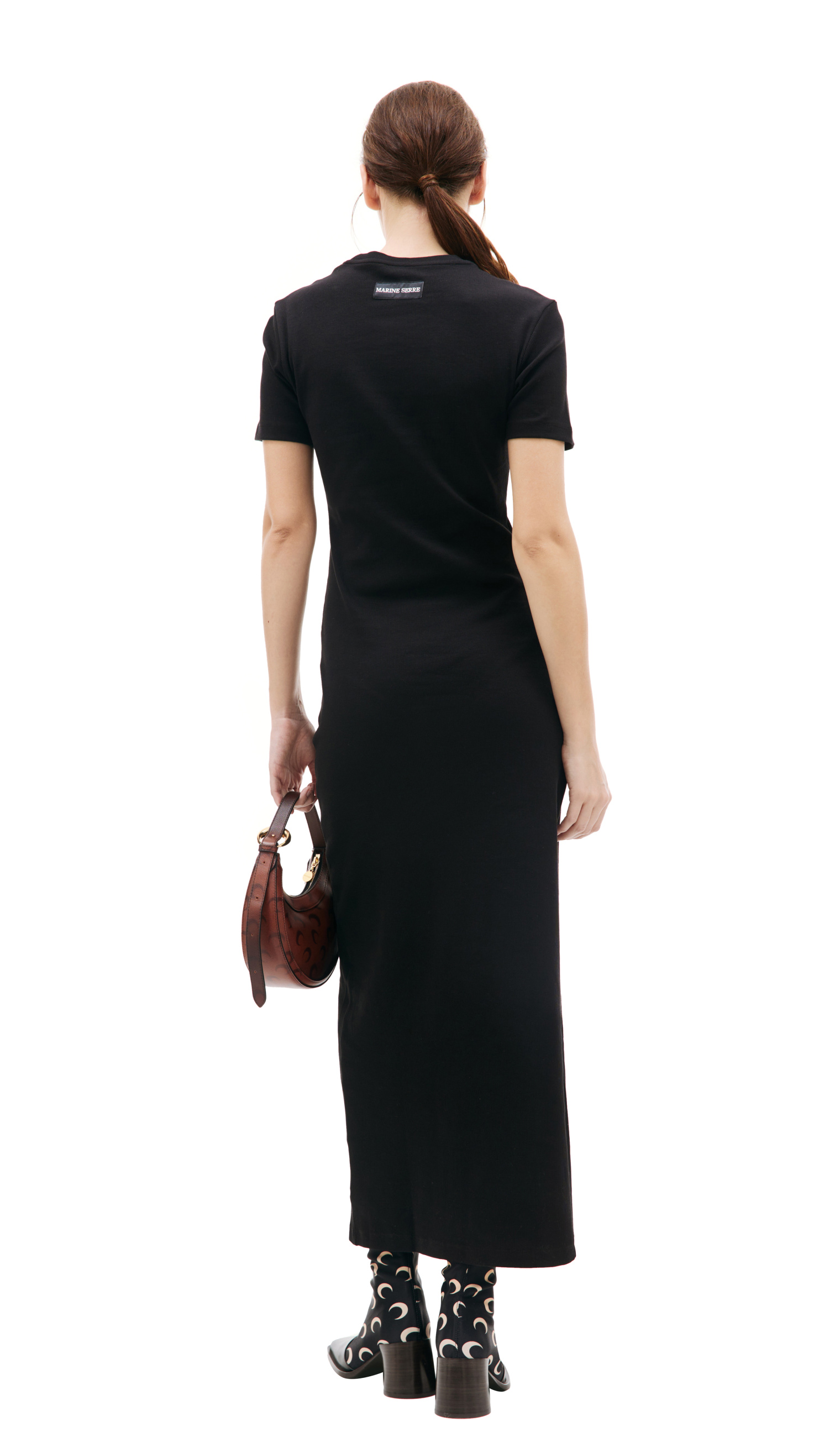 MARINE SERRE Embroidered logo maxi dress