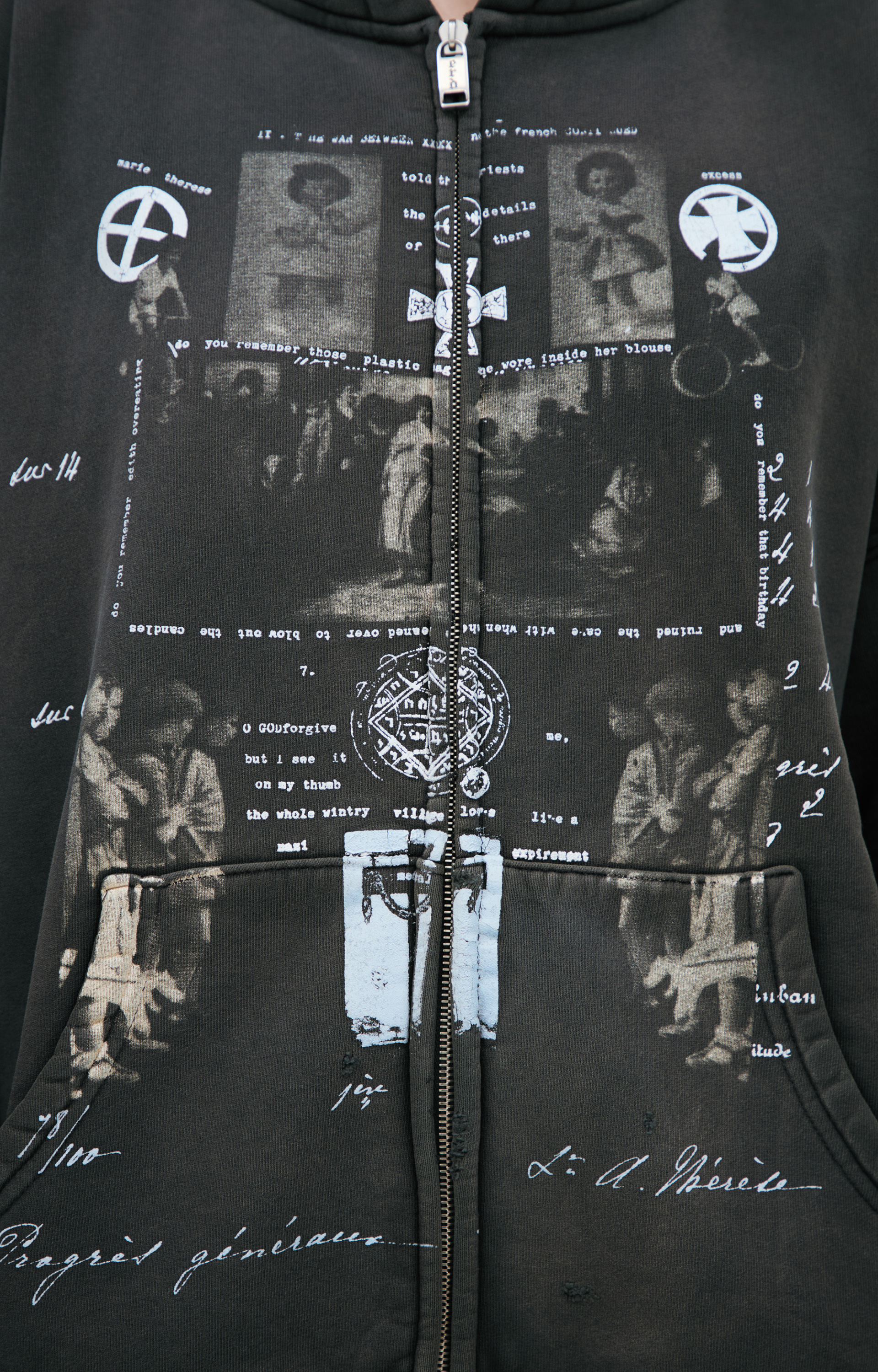 Enfants Riches Déprimés Dark grеy zip-up hoodie