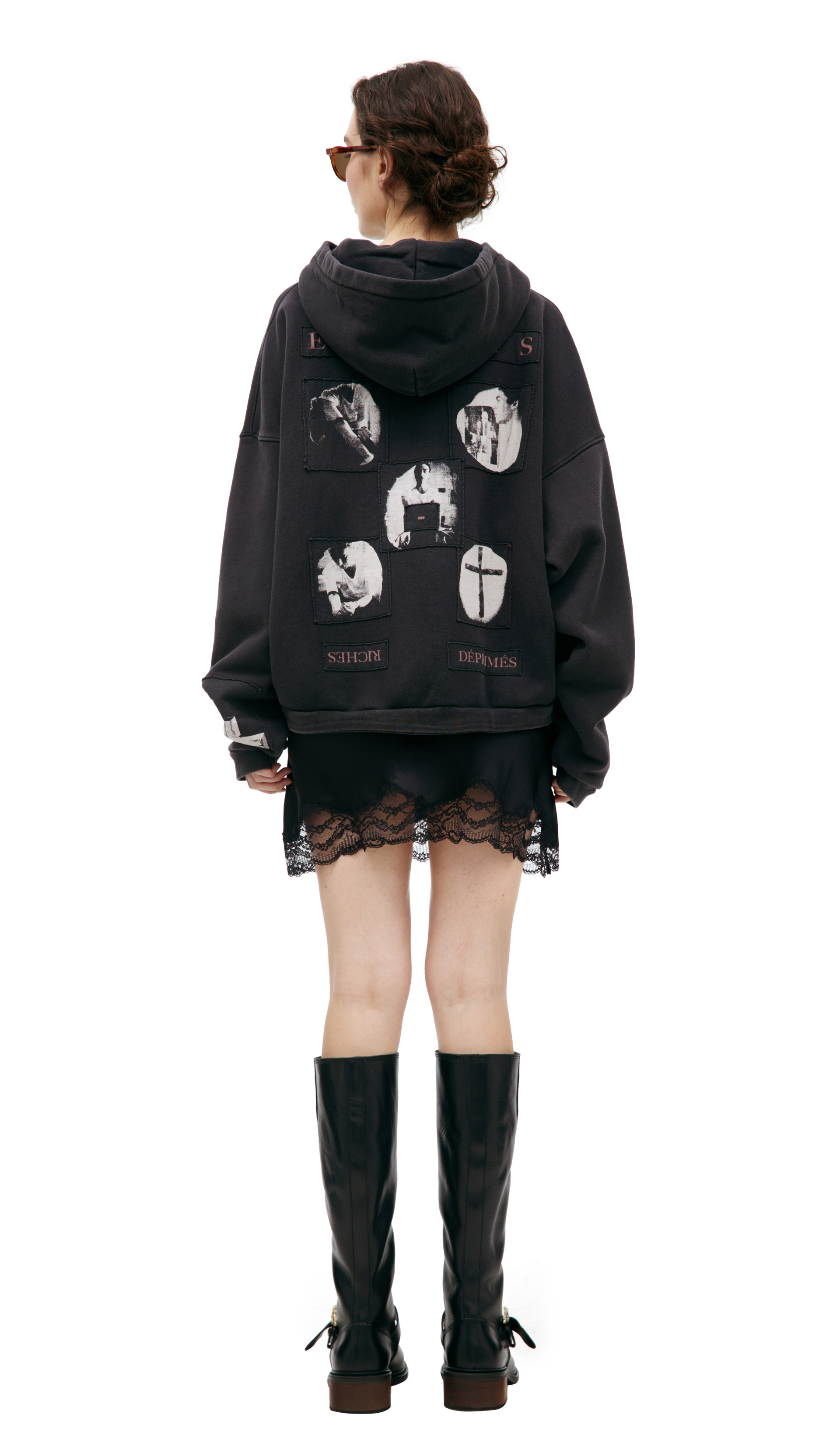 Enfants Riches Déprimés Black hoodie with patches