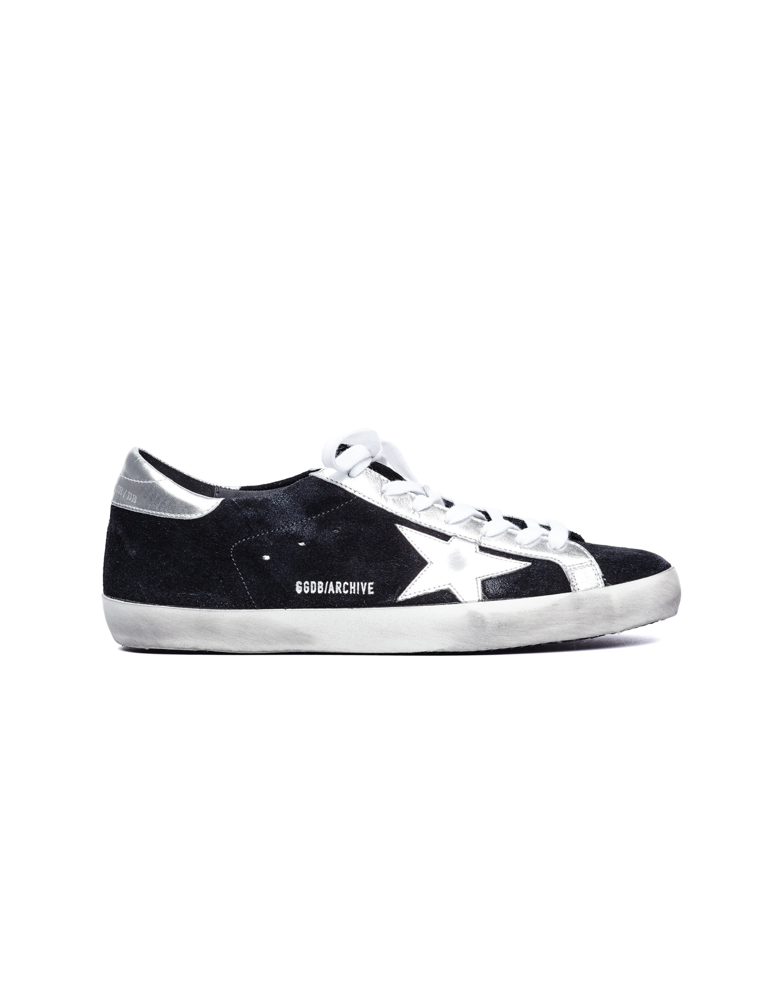 Golden Goose Black & Silver Superstar Sneakers