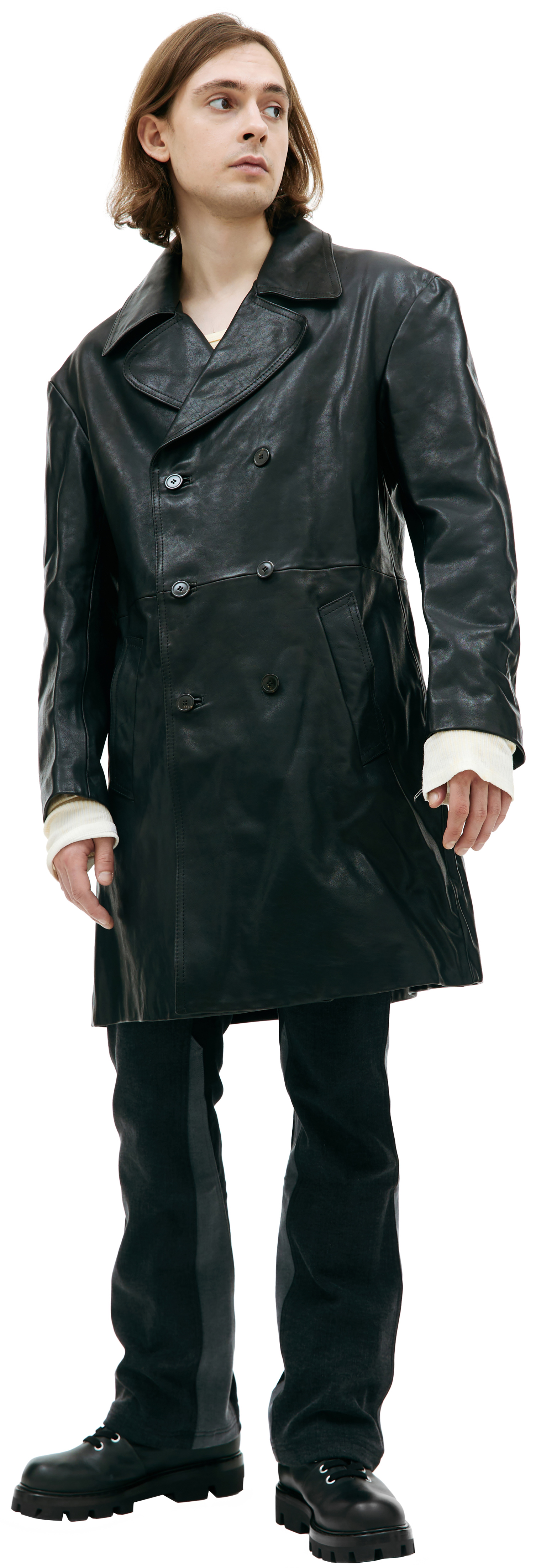 Enfants Riches Deprimes Black leather coat